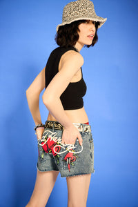 edhardyoriginals S / MEDIUM TINT Heart Dagger Denim Short