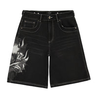edhardyoriginals XS / Y2K BLACK Sacred Heart Denim Jort