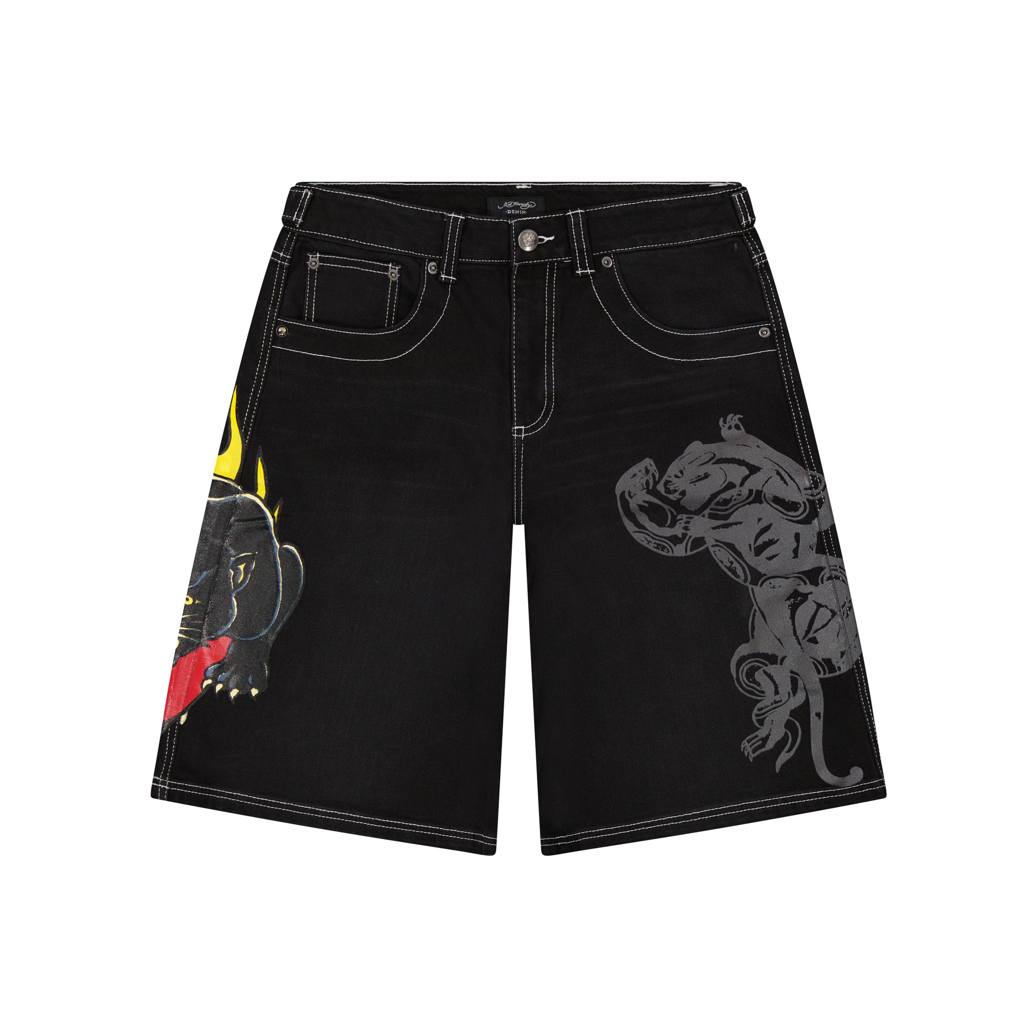 Panther Heart Denim Shorts