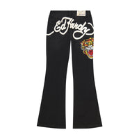 edhardyoriginals 24 / Faded Black Tiger Head Slim Flare Jean