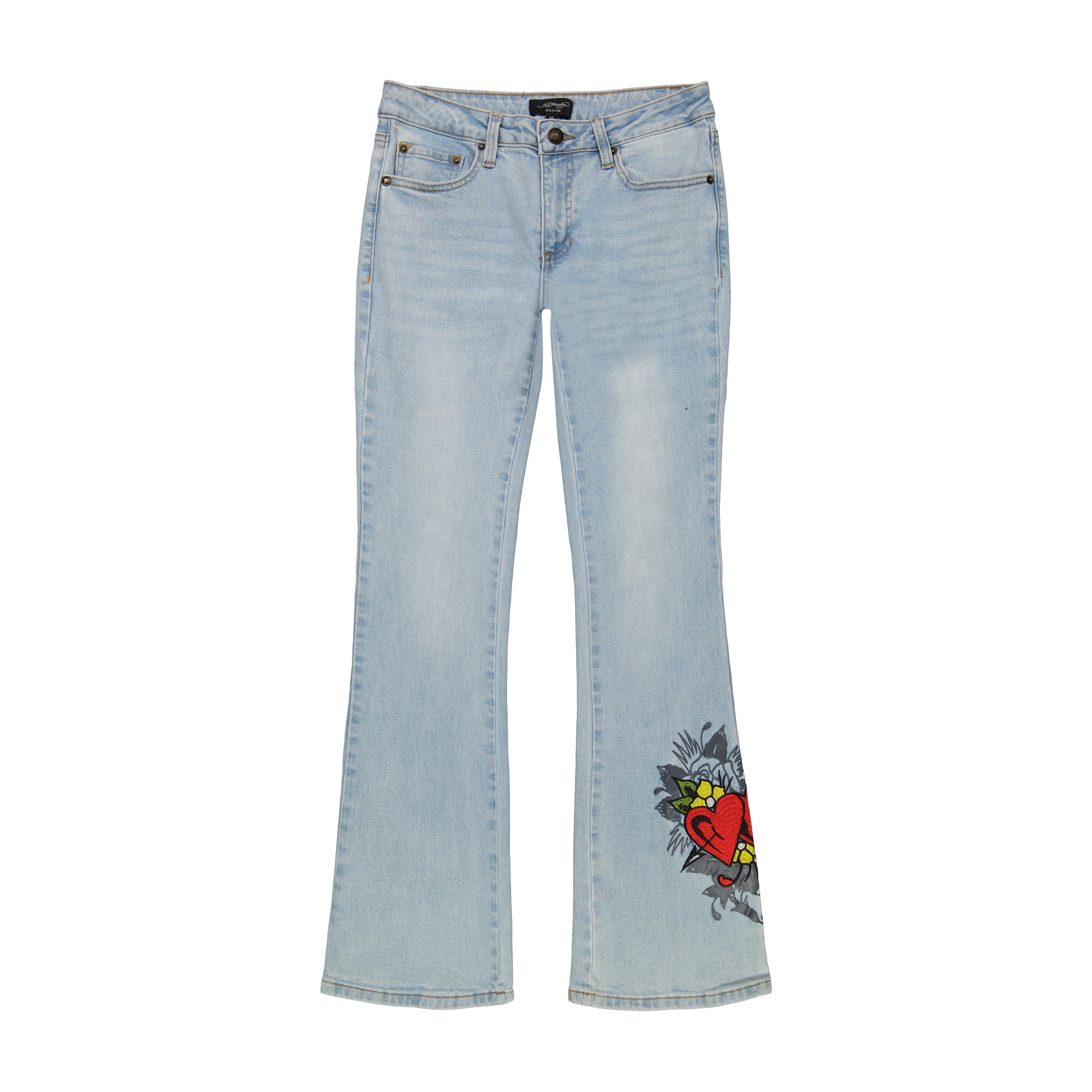 edhardyoriginals S / LIGHT TINT Hearts Low Waist Bootcut Jean