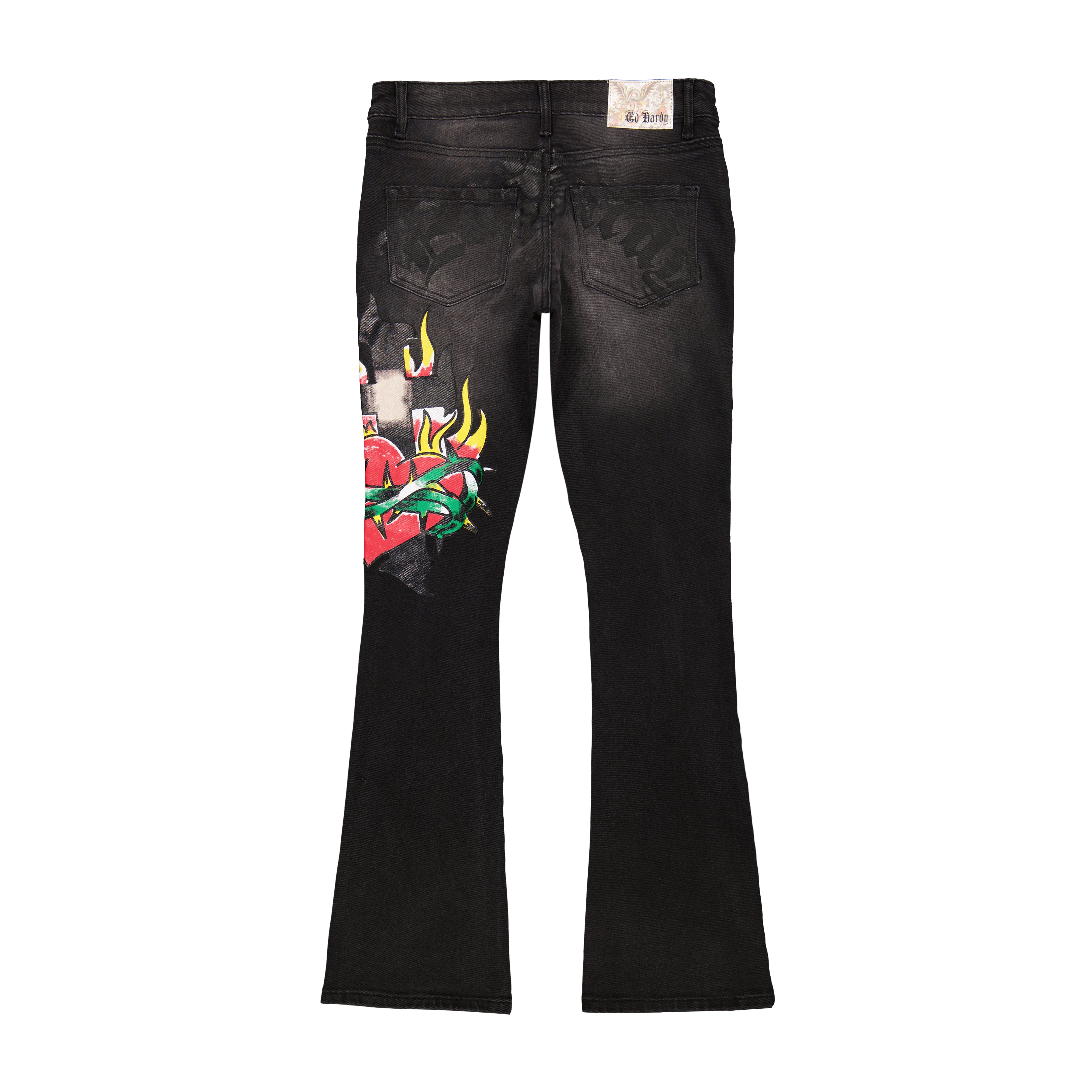 Sacred Heart Low Waist Bootcut Jean