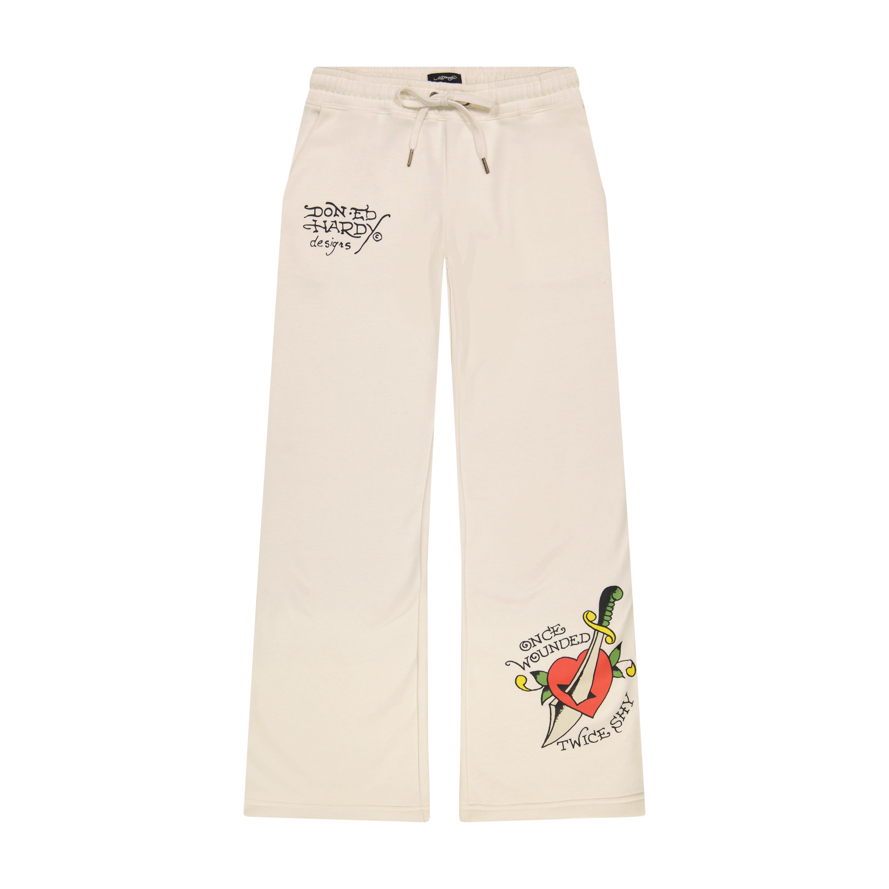 edhardyoriginals S / IVORY Dagger Heart Fleece Sweatpants