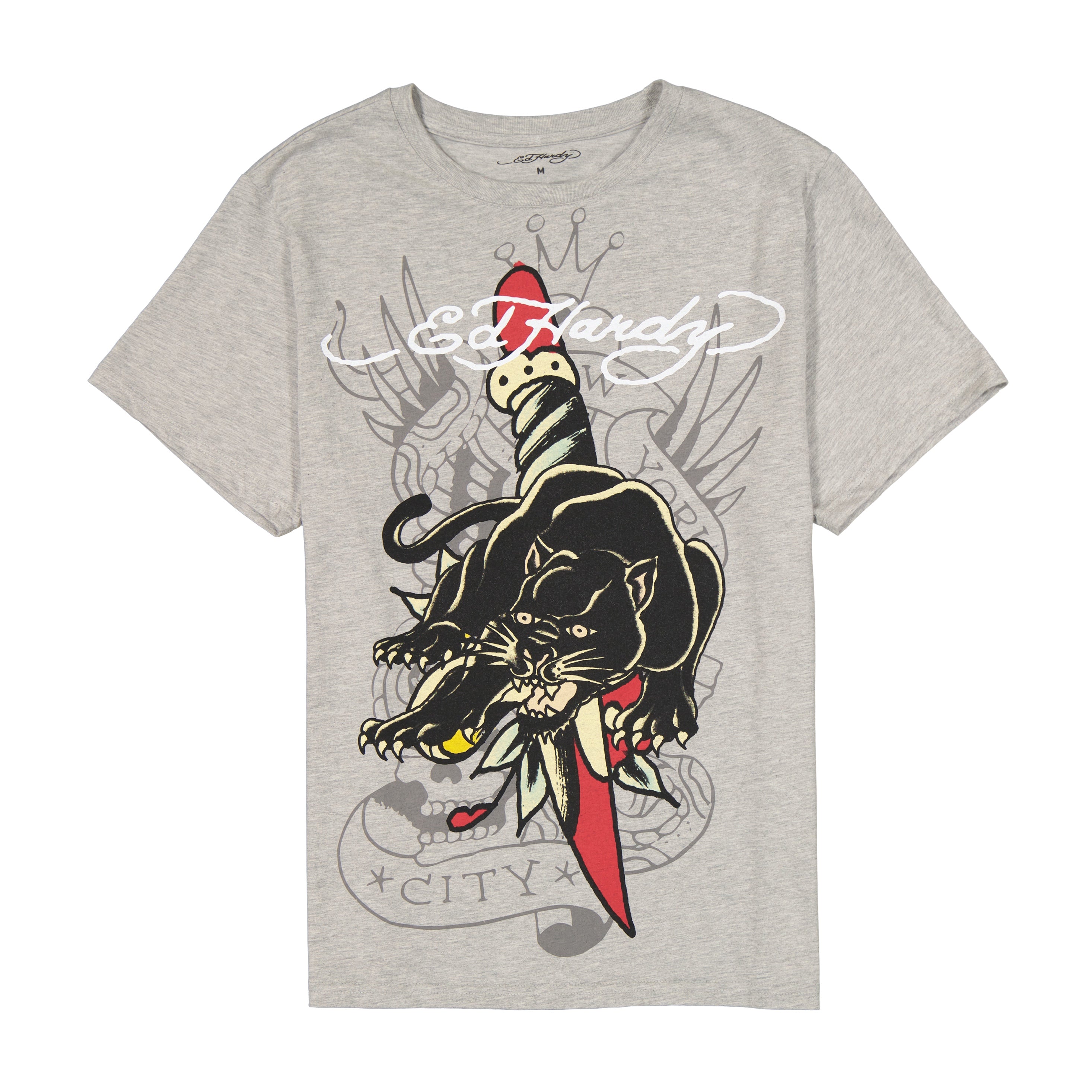 edhardyoriginals S / Heather Grey Panther Dagger Tee