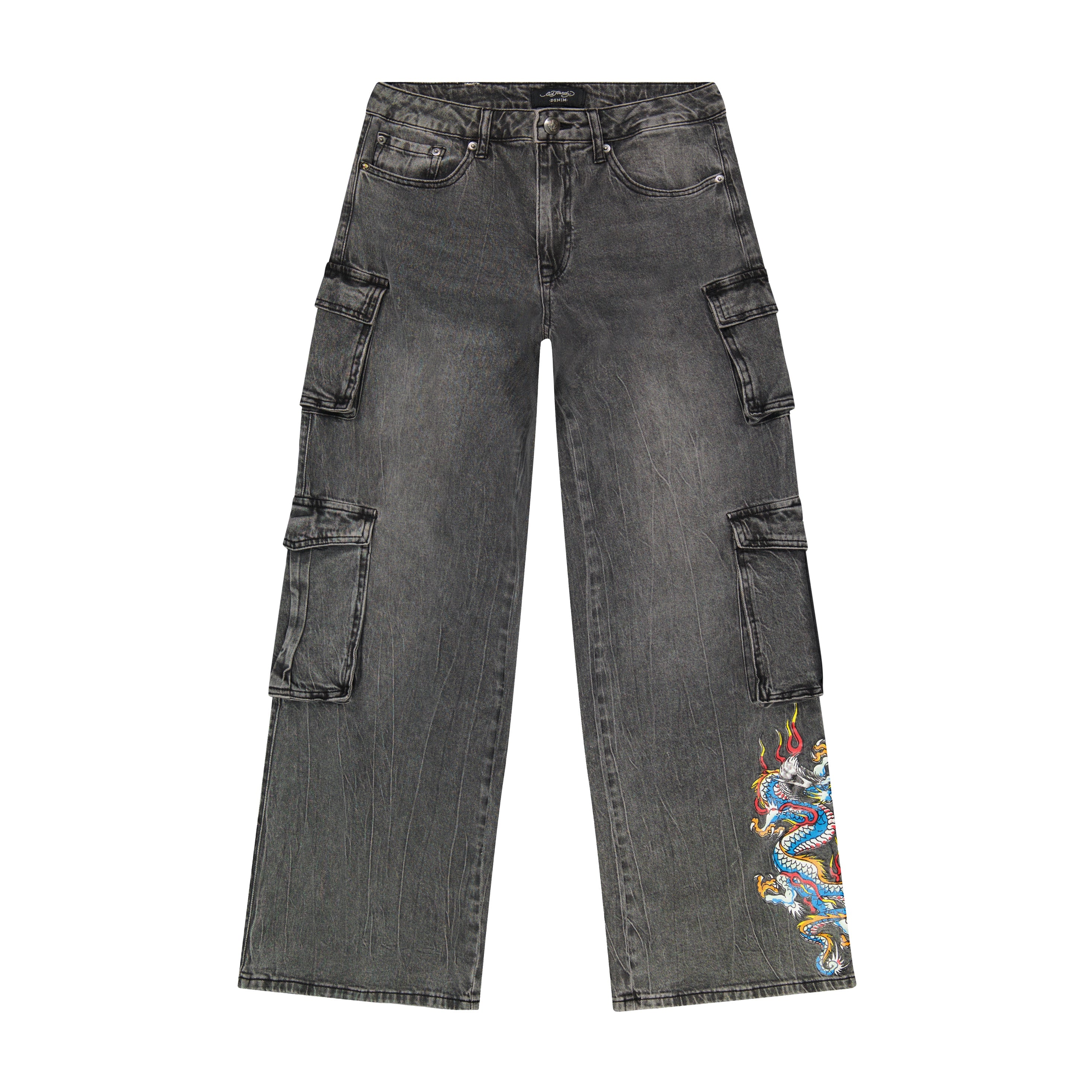 edhardyoriginals 24 / Vintage Grey Dragon Cargo Jeans