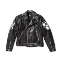 edhardyoriginals S / Black Devil Painted Leather Jacket - Custom