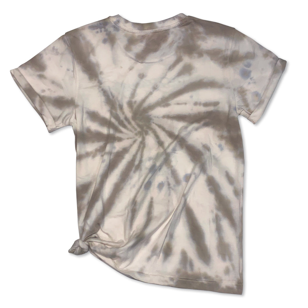Tie Dye Dagger Skull Side Tie Boyfriend Tee - edhardyoriginals