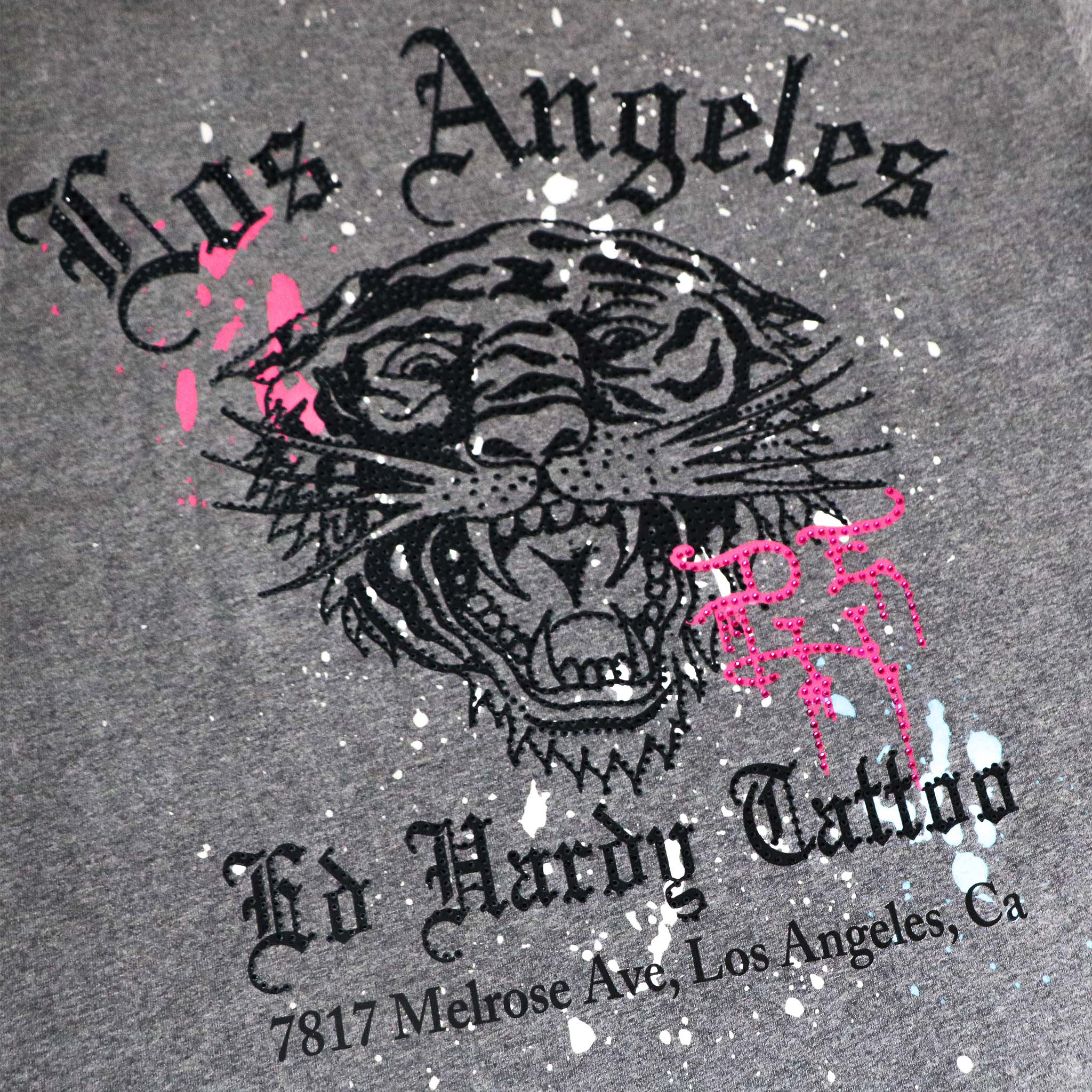Limited Edition- La Tiger Rhinestone Tee - edhardyoriginals