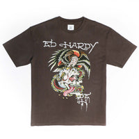 edhardyoriginals S / CHARCOAL Limited Edition — Battle Skull Rhinestone Tee