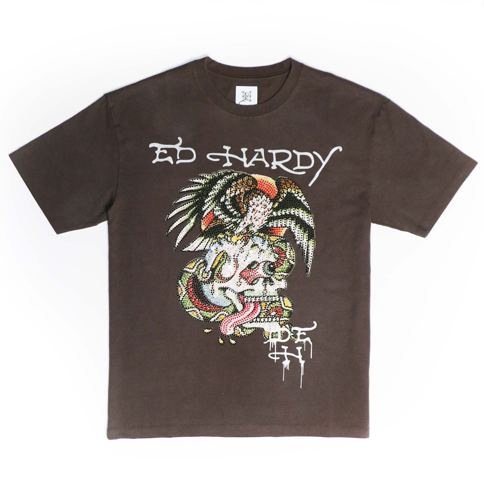 Limited Edition — Battle Skull Rhinestone Tee - edhardyoriginals