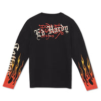 edhardyoriginals S / FADED BLACK Limited Edition Rhinestone Fire Tiger Ls Tee