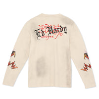 edhardyoriginals S / IVORY Limited Edition Rhinestone Dragon Ls Tee