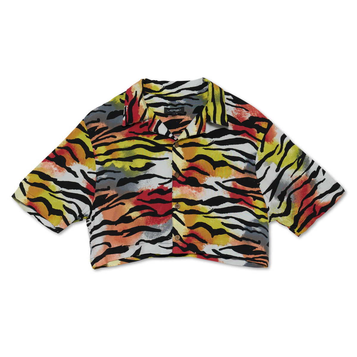 Tiger Cropped Camp Shirt - edhardyoriginals