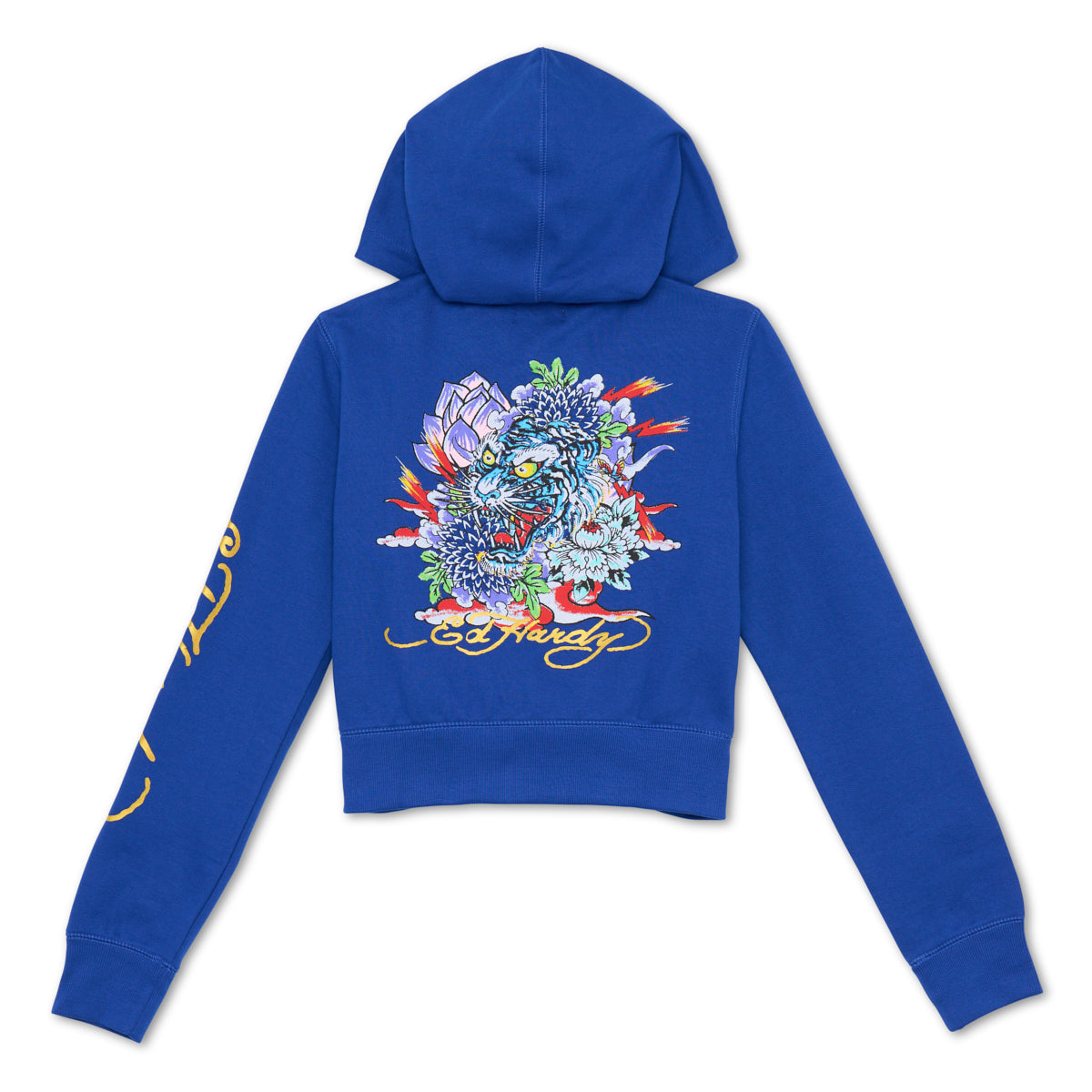 Tiger Lotus Cropped Hoodie - edhardyoriginals