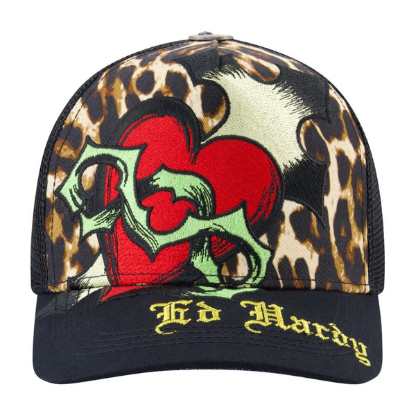 Sacred Heart Trucker Hat, Leopard