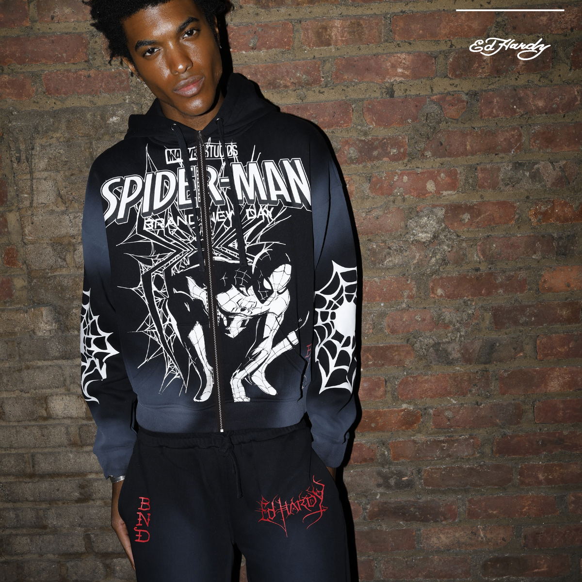 Heart Web Boxy Zip Hoodie