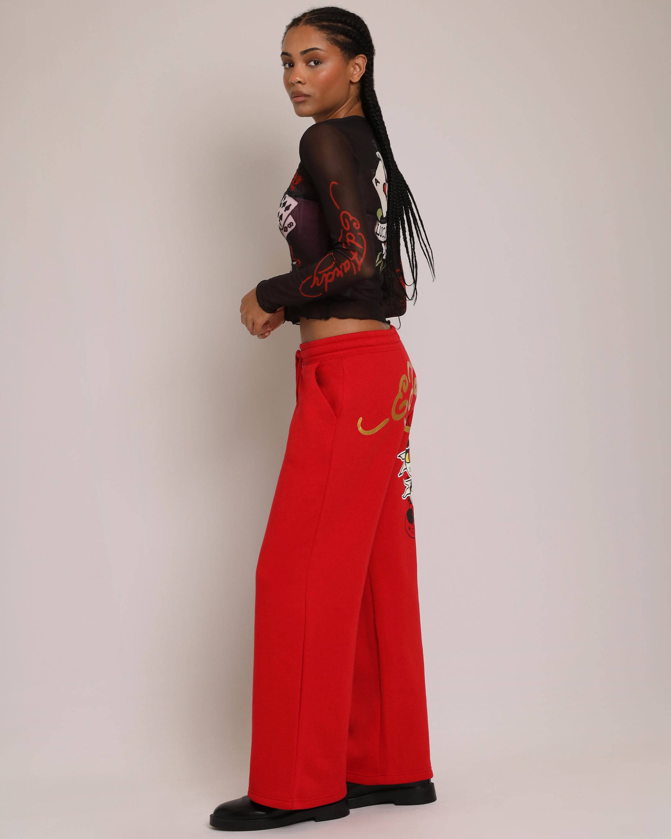 Gamble Heart Long Sleeve Mesh Top
