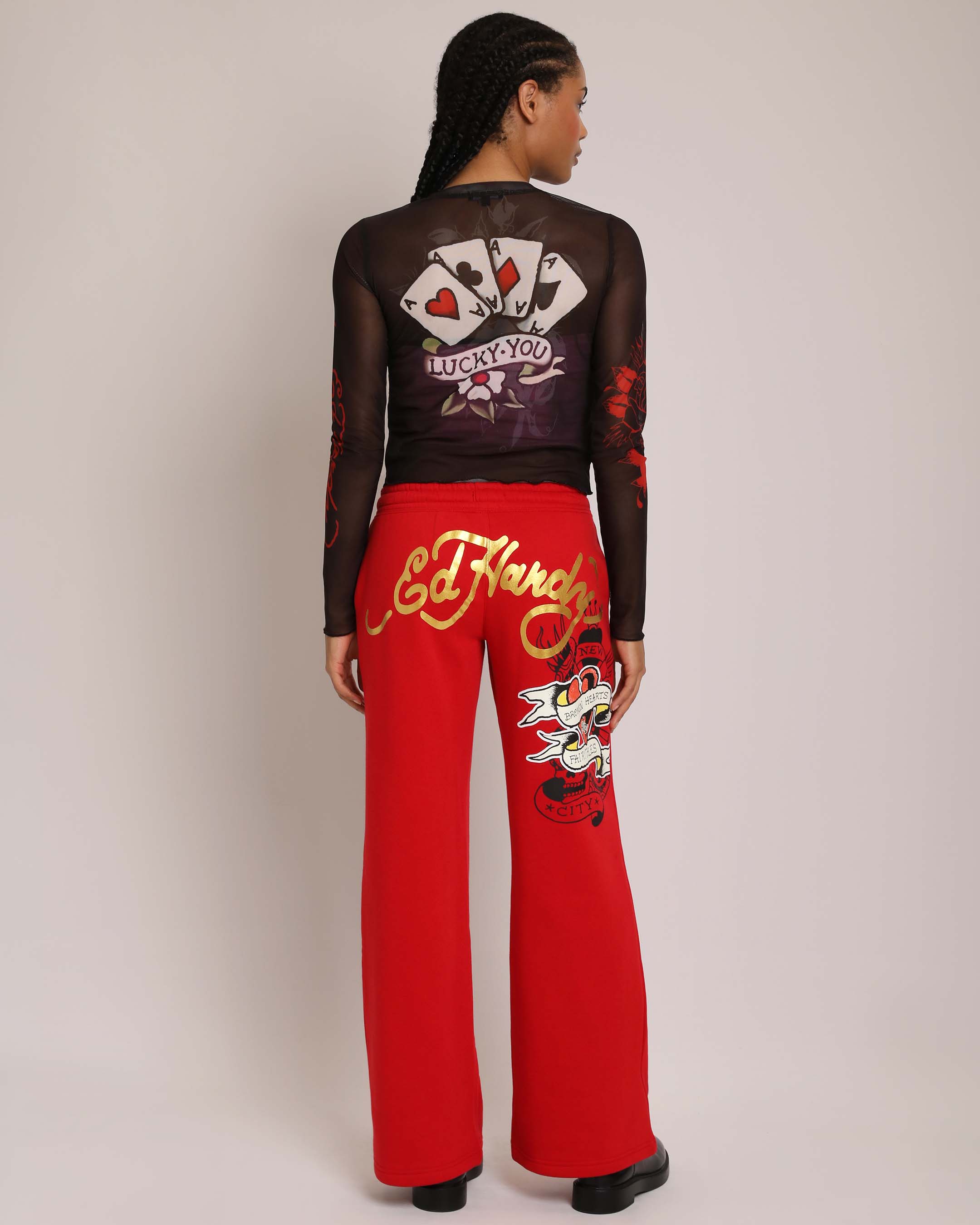 Gamble Heart Long Sleeve Mesh Top