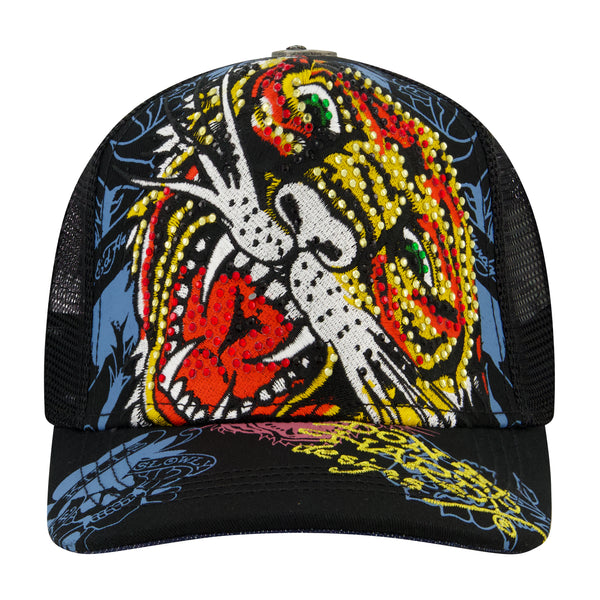 Ed Hardy 虎とハート刺繍トラッカーハット EHH0001-78RS_BLACK_01_grande.