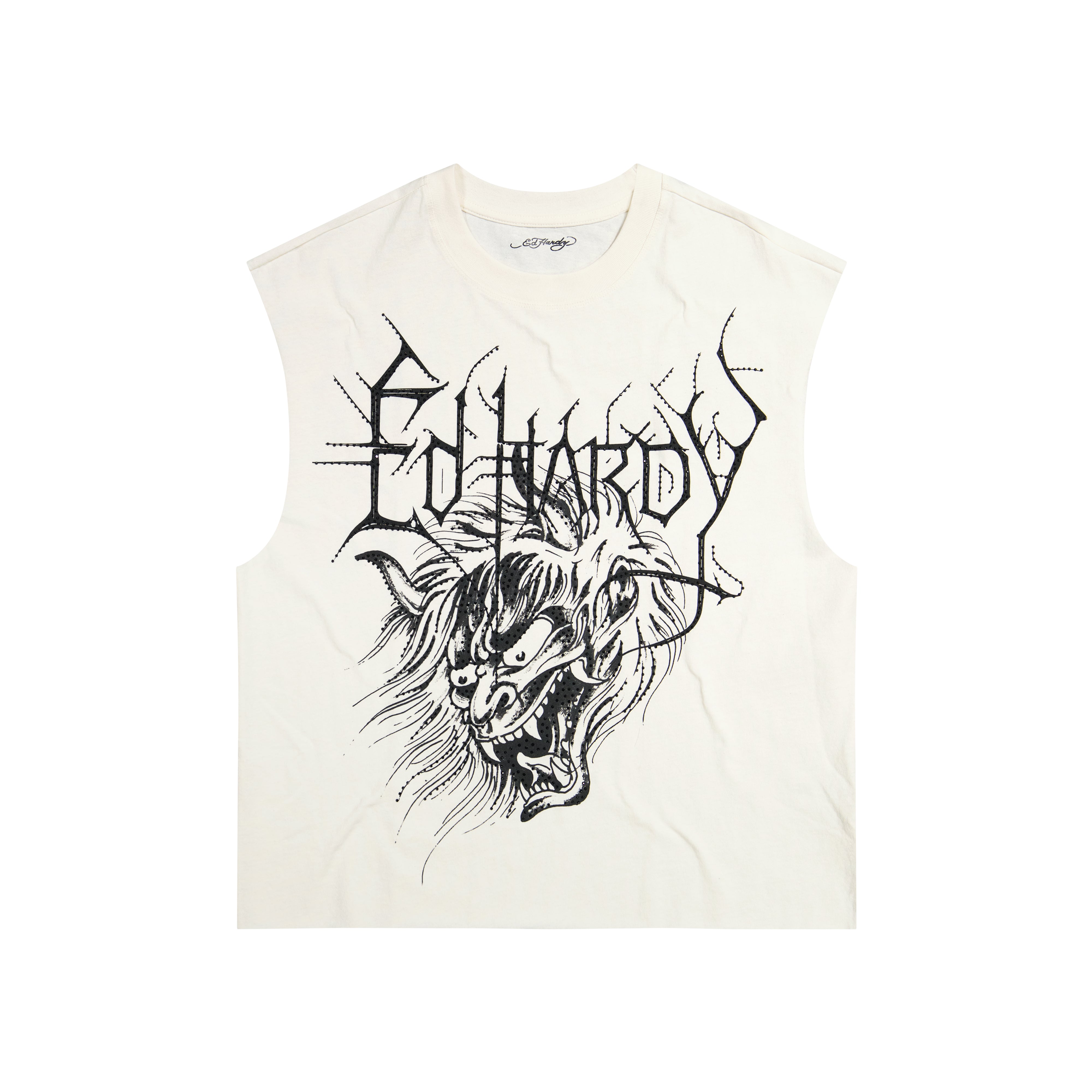 Demon Head Rhinestone Boxy Cropped Tee | Men's Tee | Ed Hardy