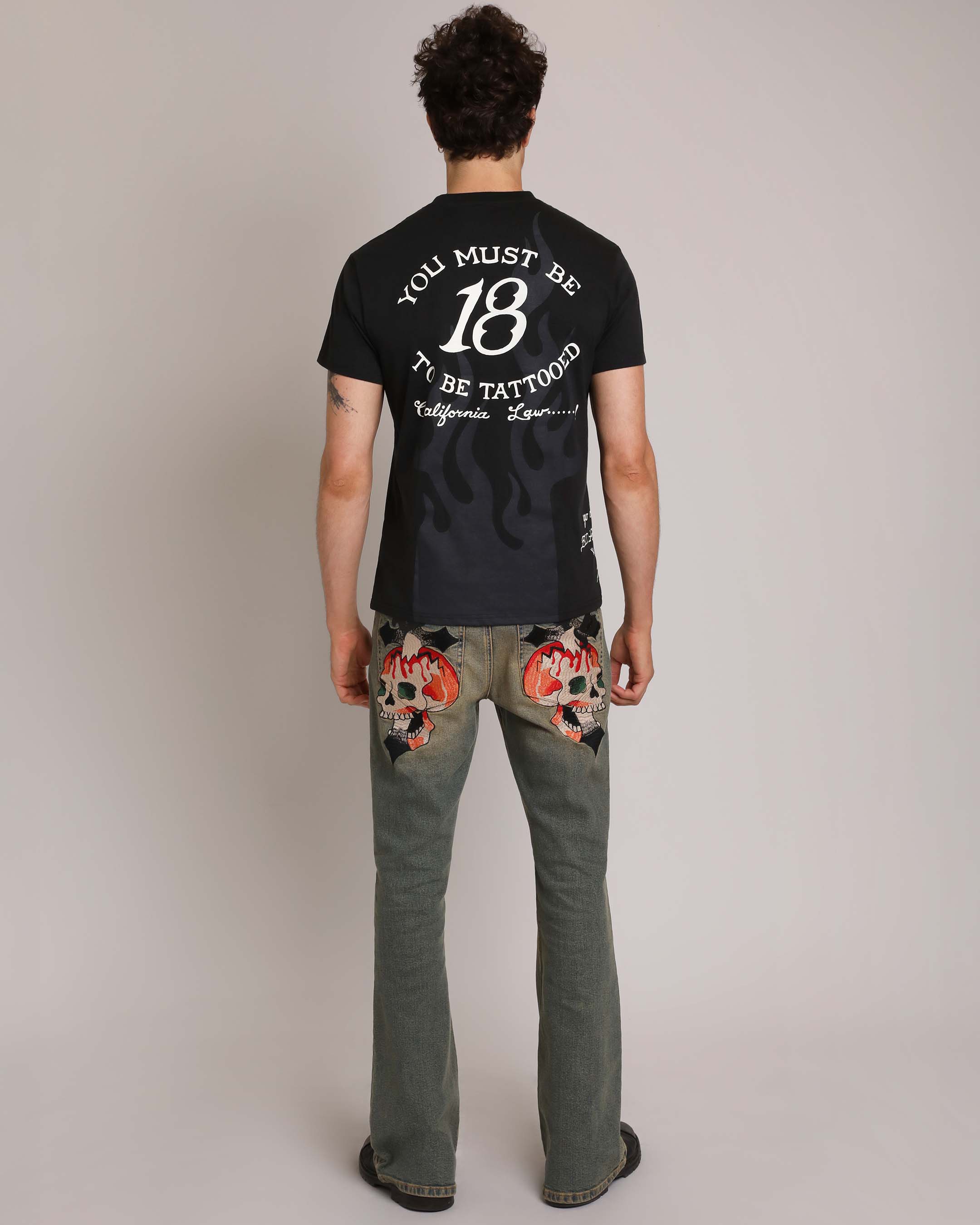 Skull Crosses Throwback Bootcut Jeans