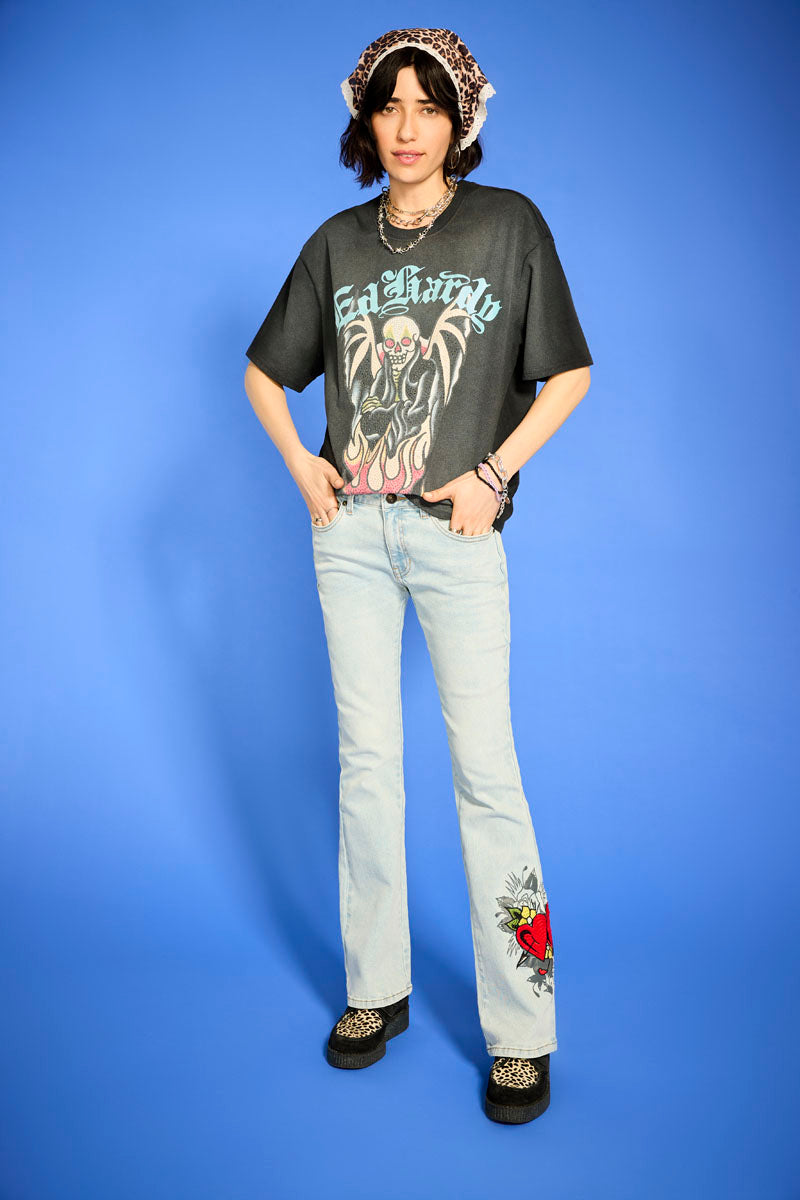Hearts Low Waist Bootcut Jean