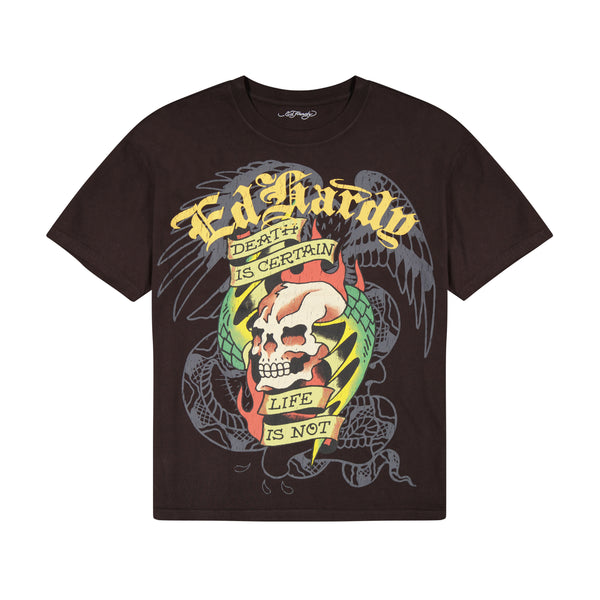 【完売品】DROPDEAD ロンT ハロウィン bone print AU60 Wing Skull Boxy Tee