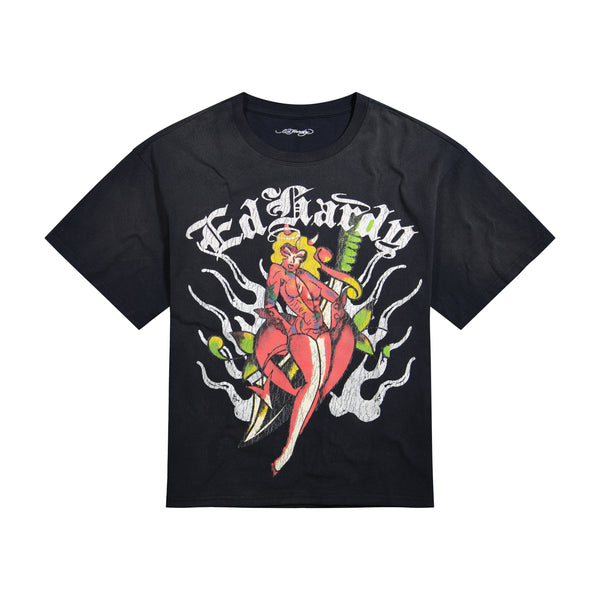 Dagger Pinup Boxy Tee | Men's Y2K Tee | Ed Hardy