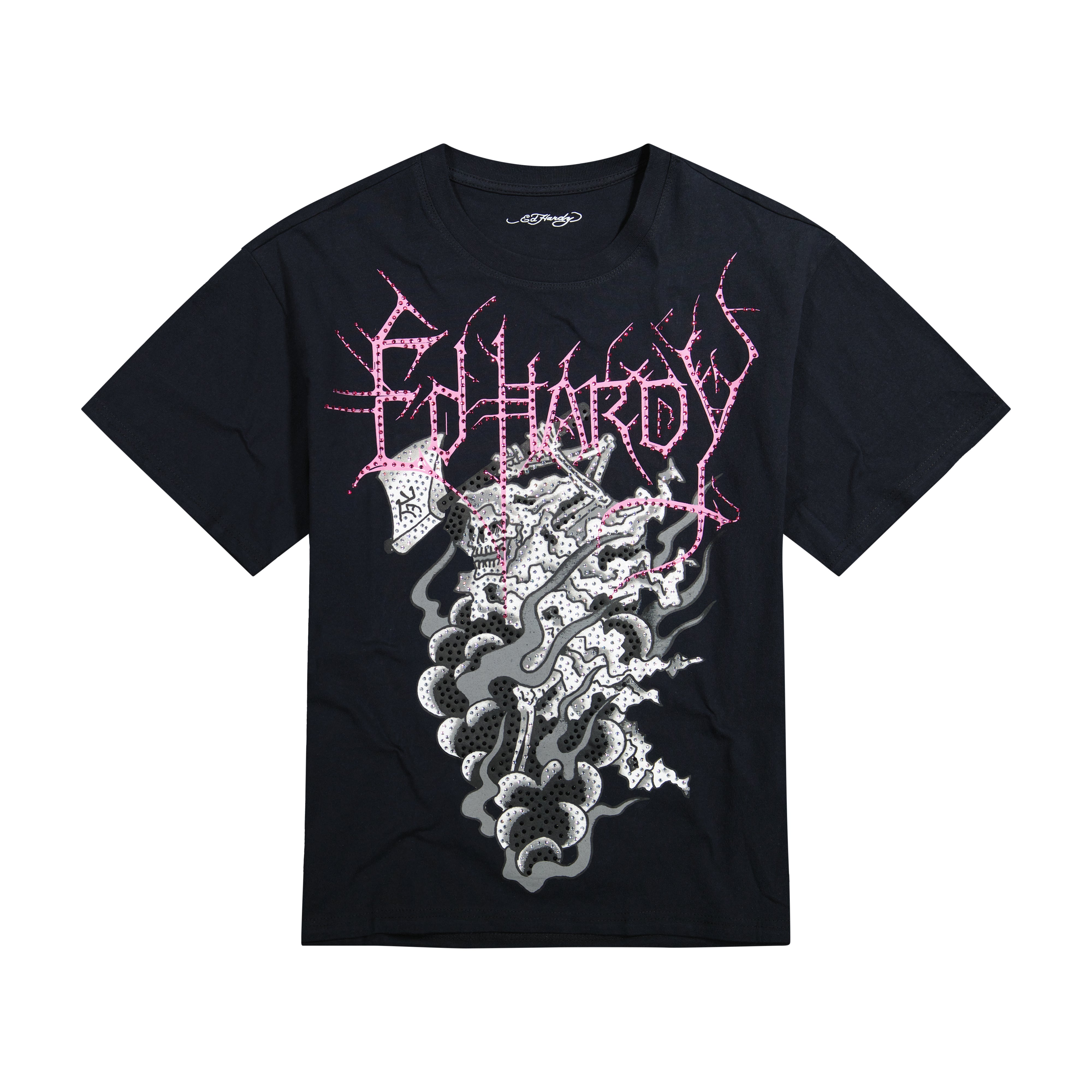 Reaper Ghost Rhinestone Boxy Tee | Men's Y2K Tee | Ed Hardy