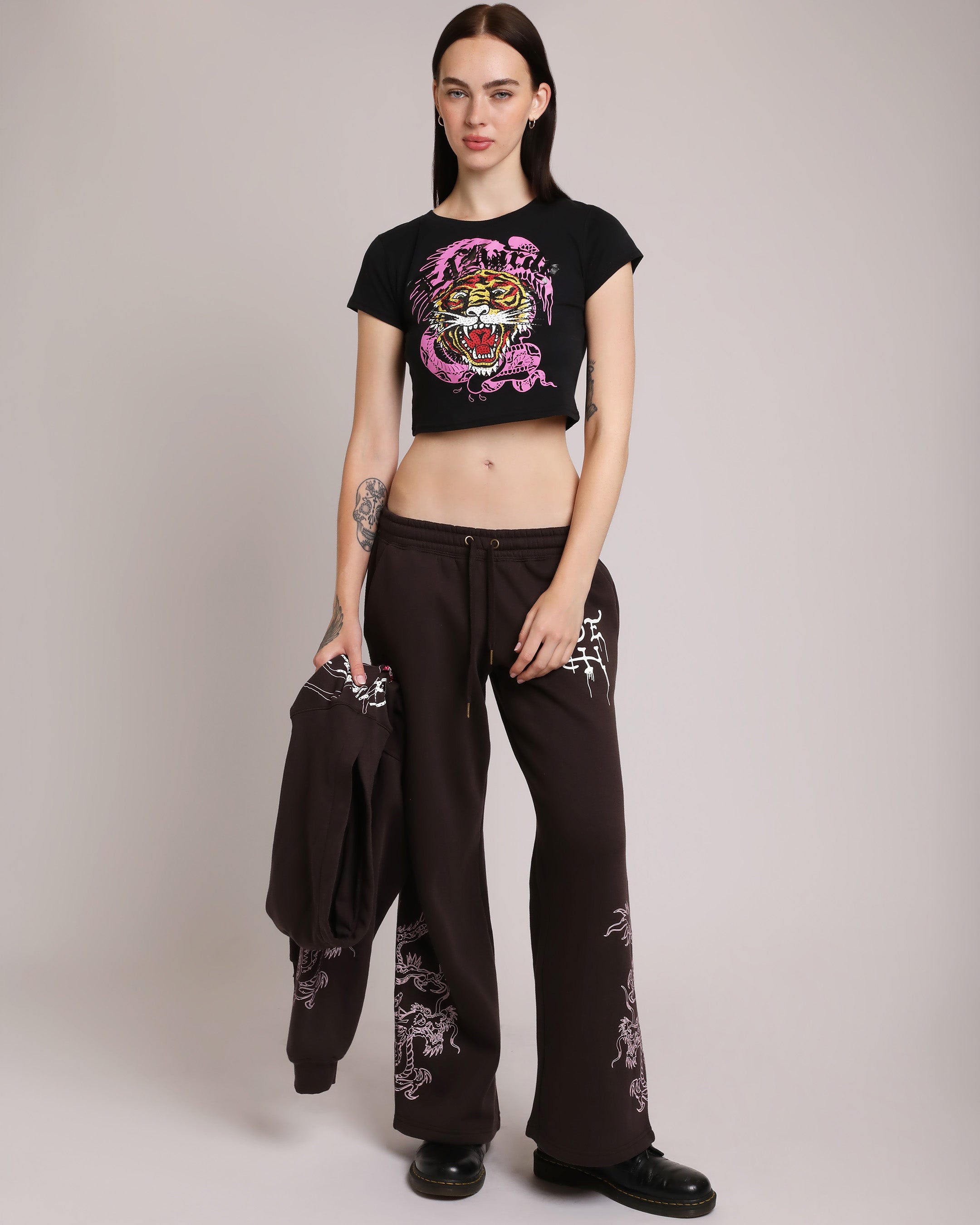 Retro Tiger Rhinestone Baby Tee