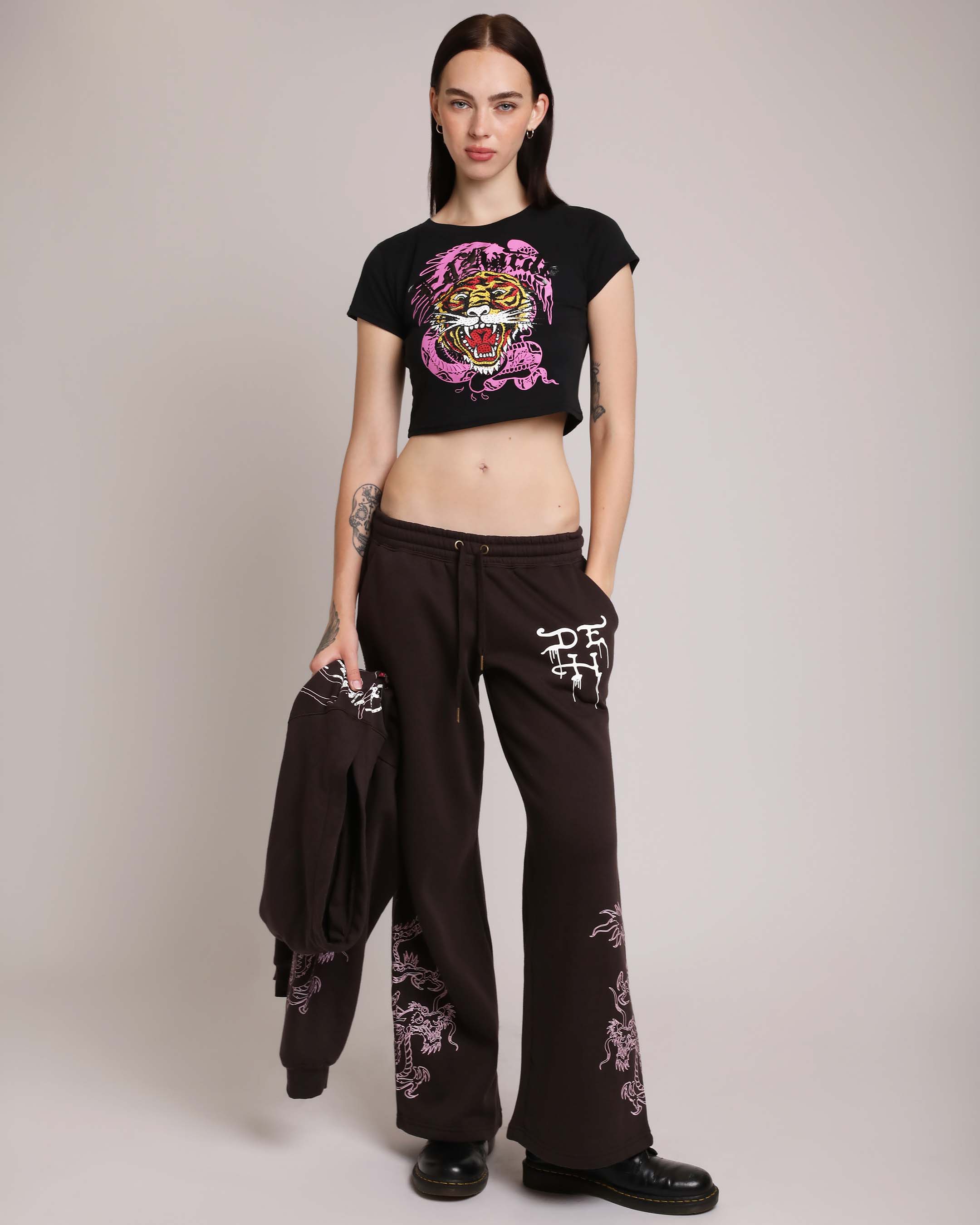 Retro Tiger Rhinestone Baby Tee
