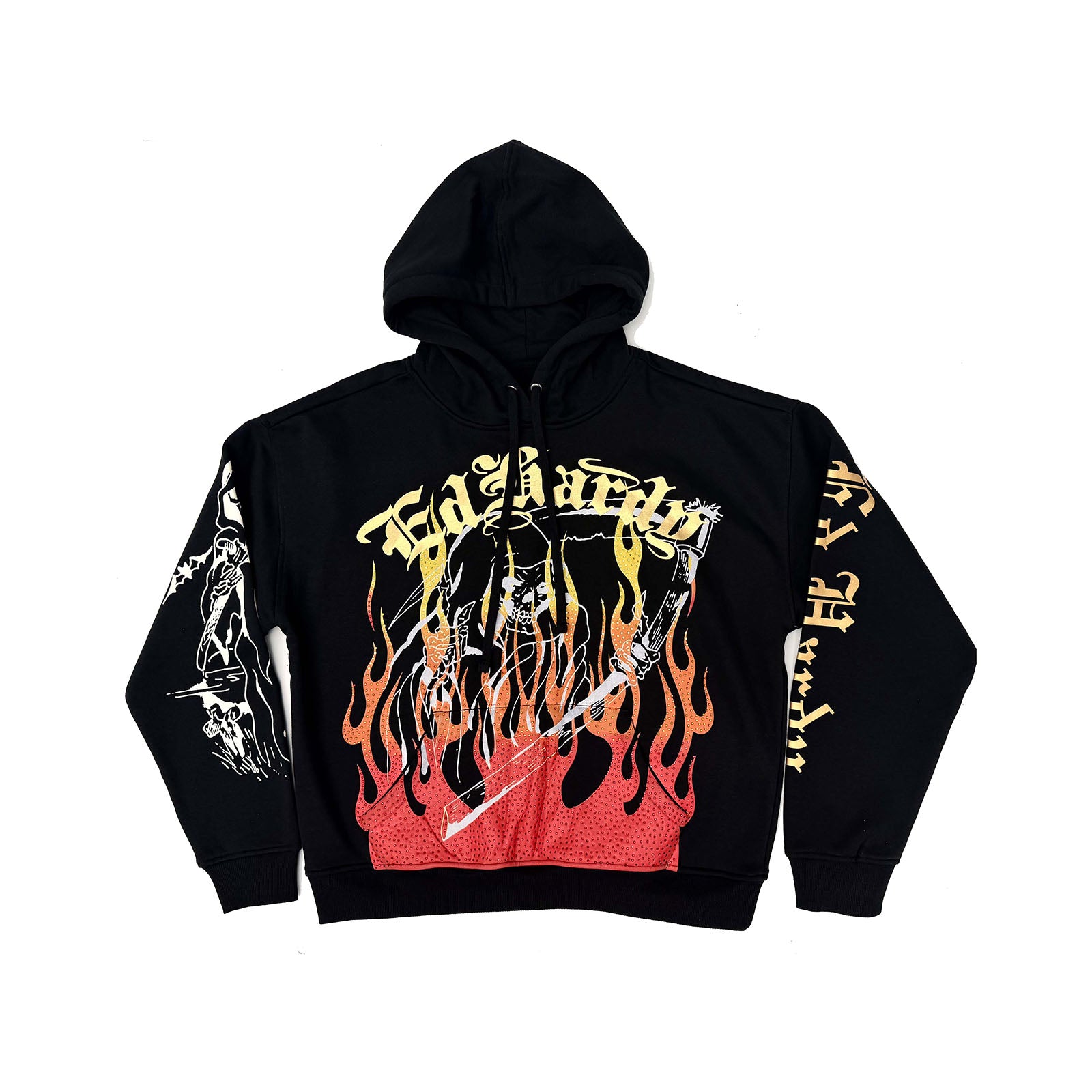 Reaper Rhinestone Boxy Fleece Hoodie