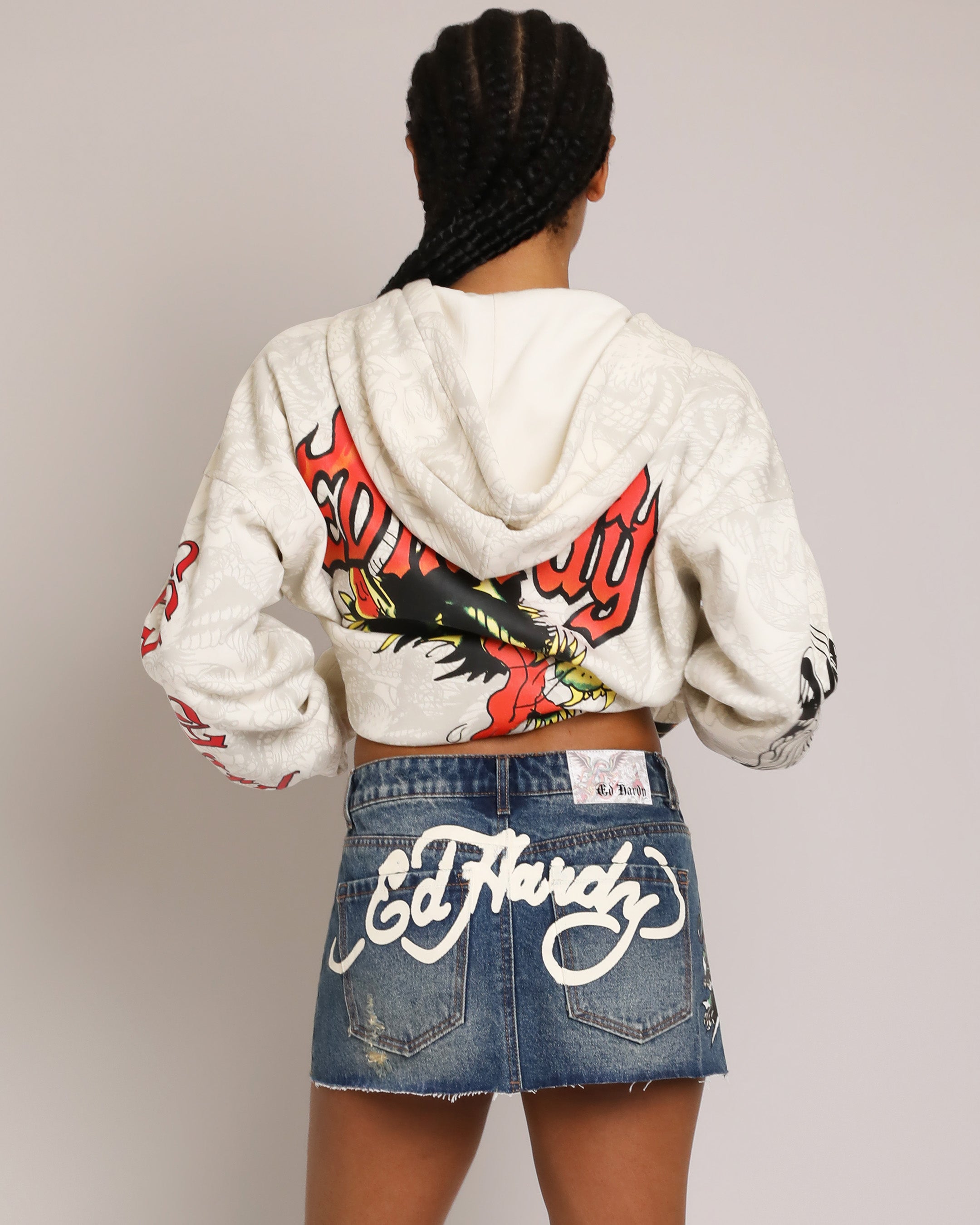 Wolves Boxy Zip Hoodie, Ivory