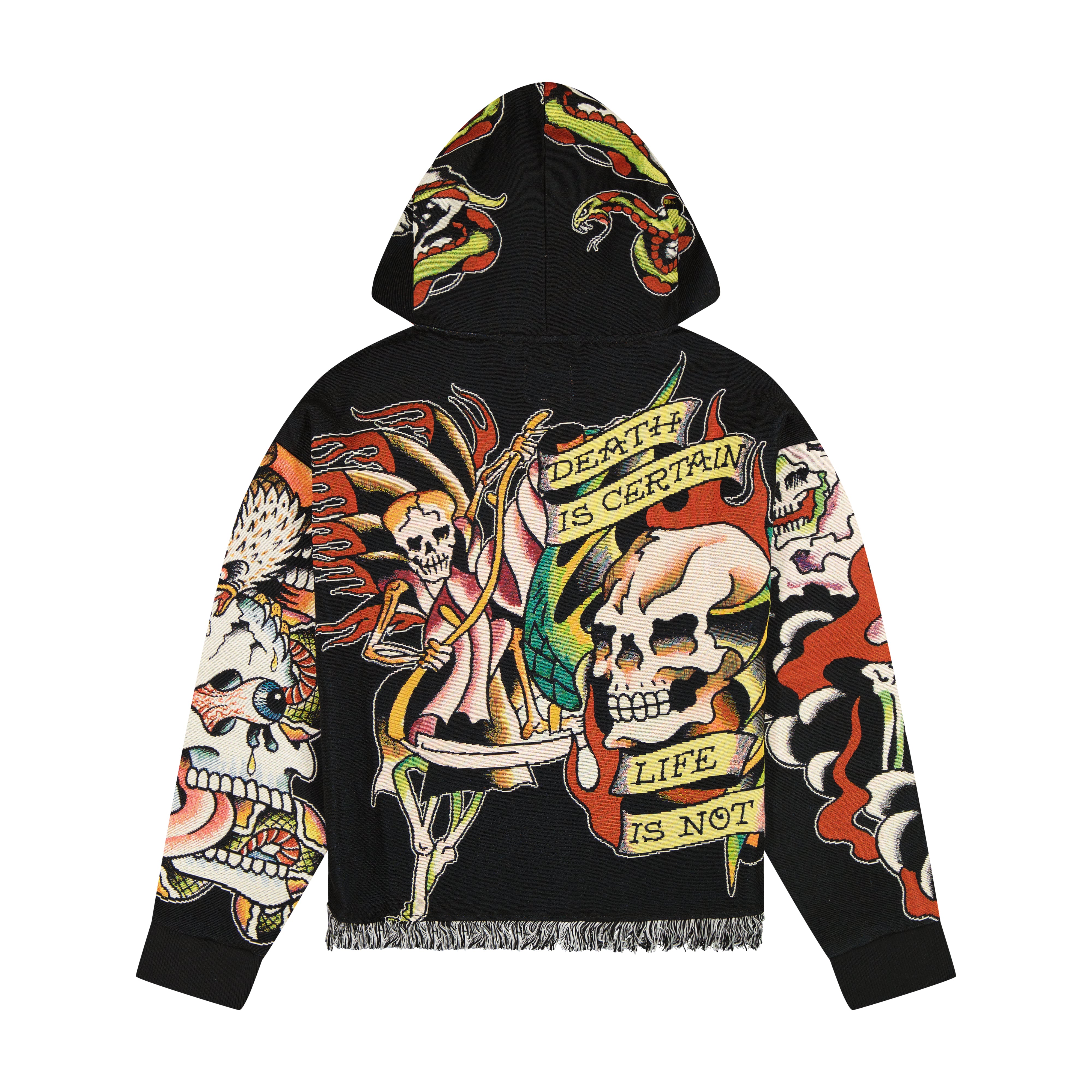edhardyoriginals S / CHARCOAL Tattoo Collage Tapestry Hoodie