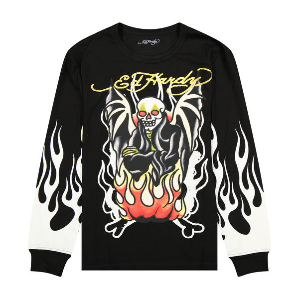 トップス 549 Etudes Spirit Flaming Flame LS Black Fire Lord LS Thermal Tee