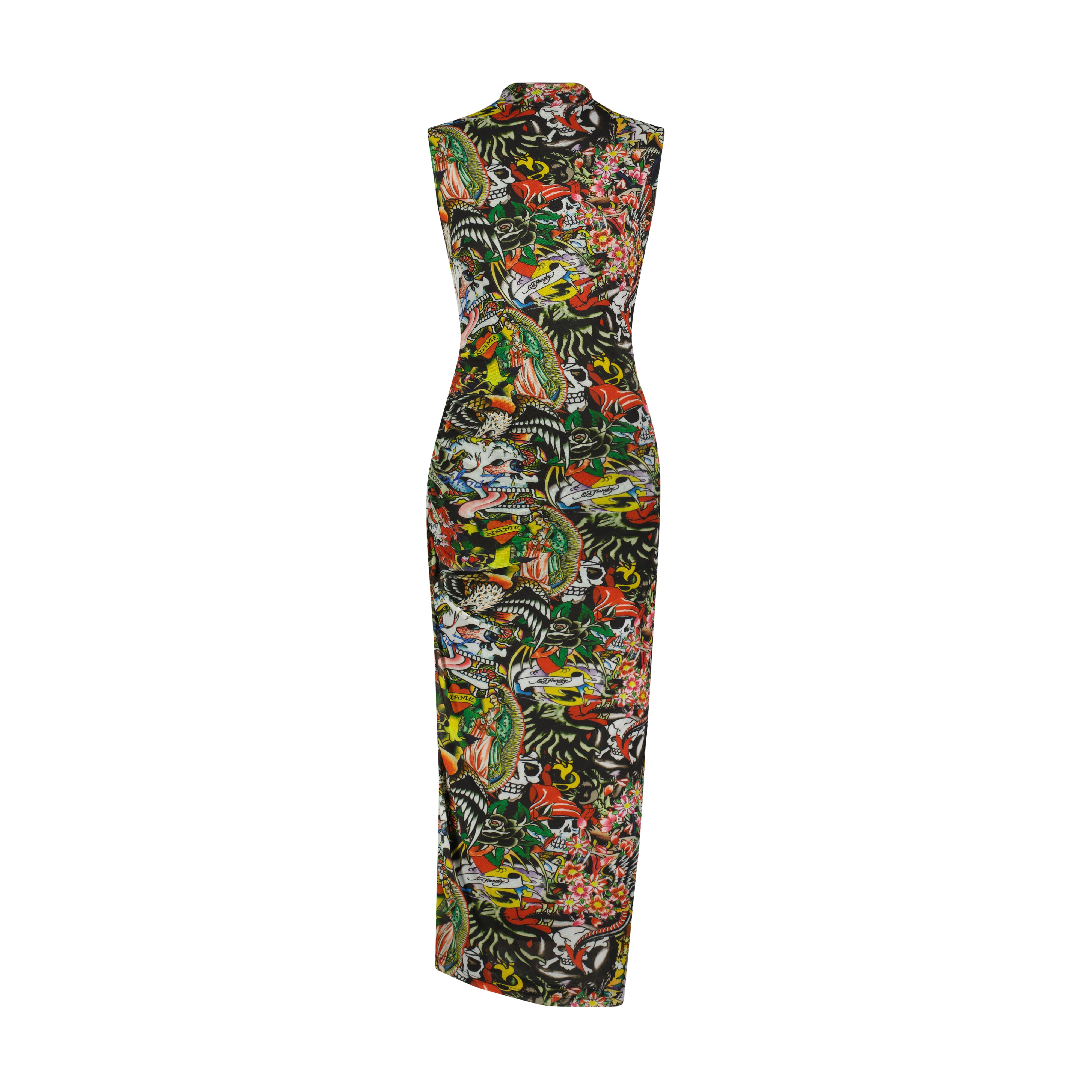 COLLAGE PRINTED DRESS, PINK