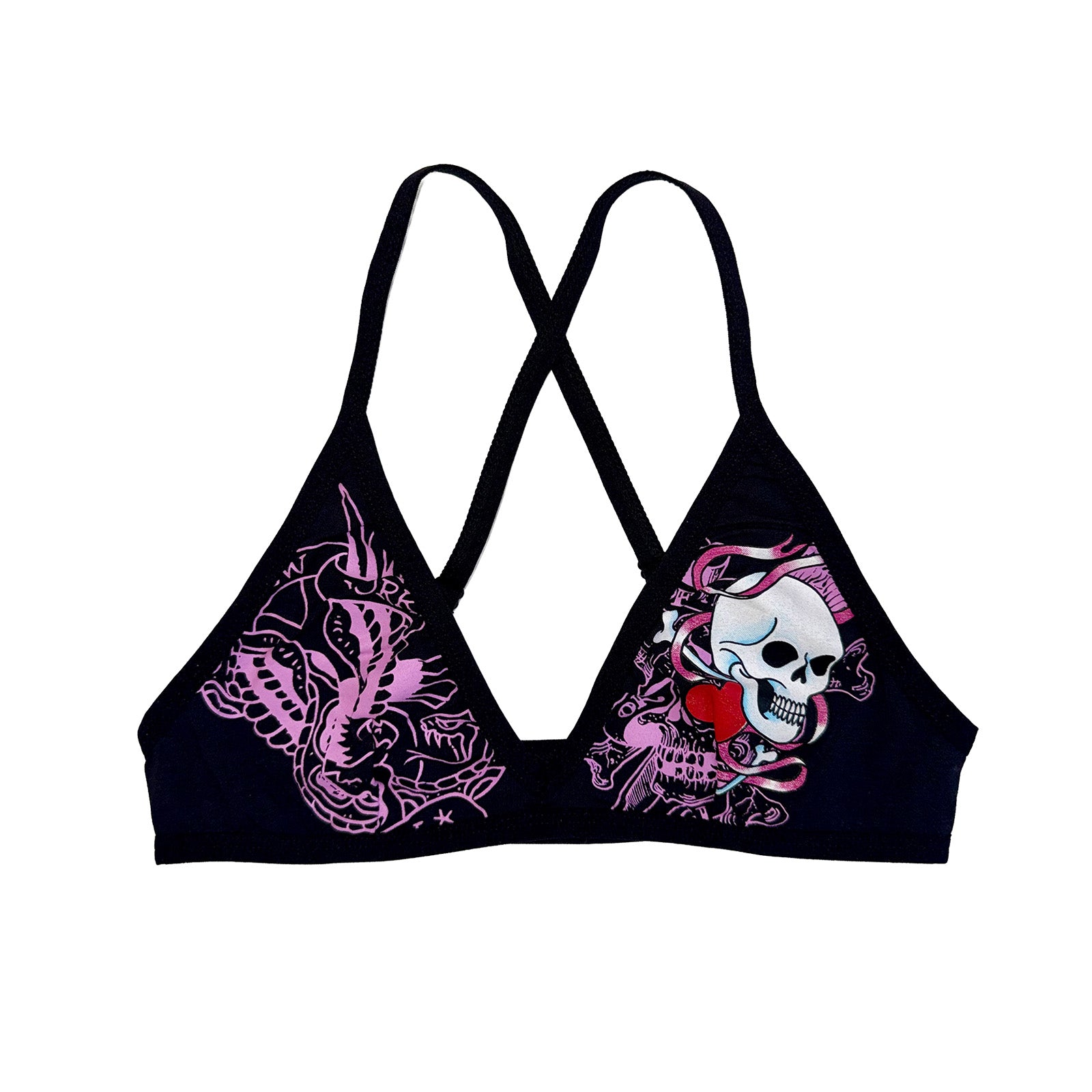 Ribbon Skull Criss Cross Bralette