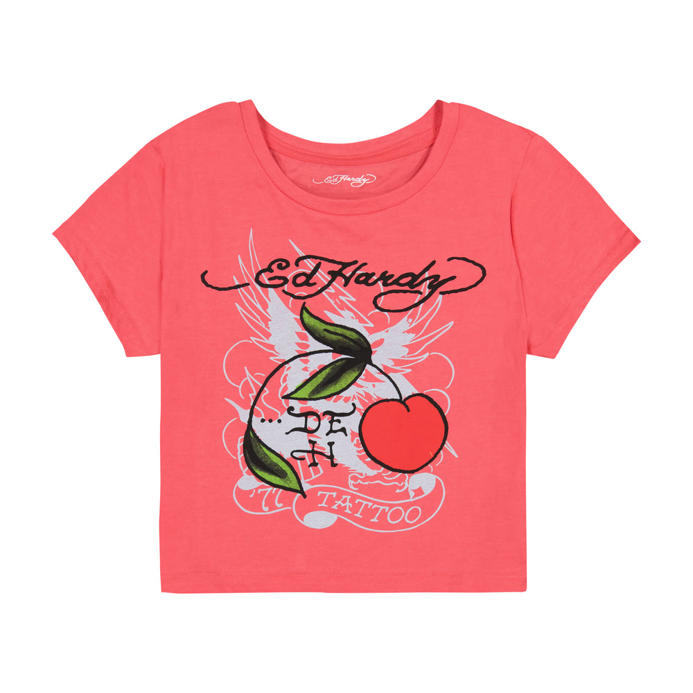 Vintage pink cherry baby tee 🍒