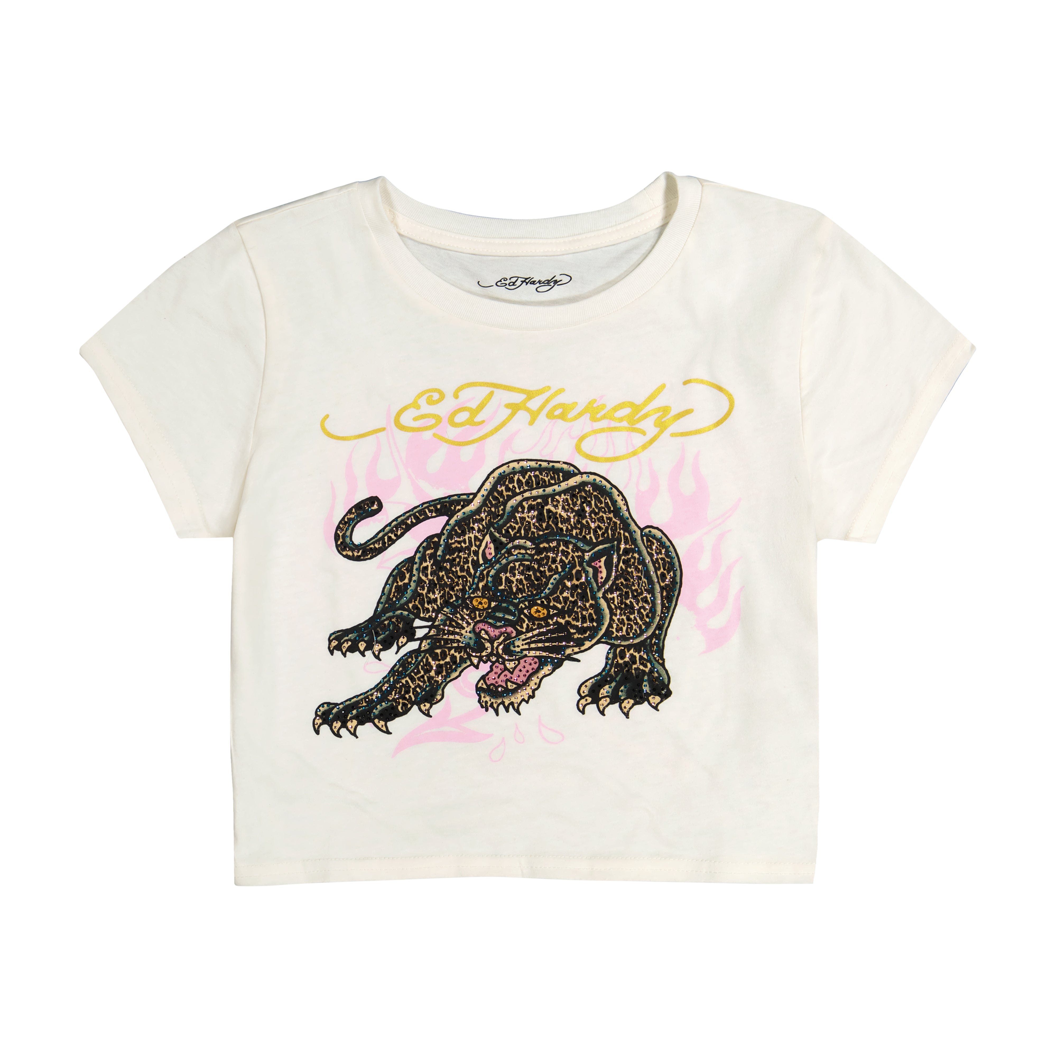 Leopard Panther Baby Tee | Women's Y2K Tee | Ed Hardy