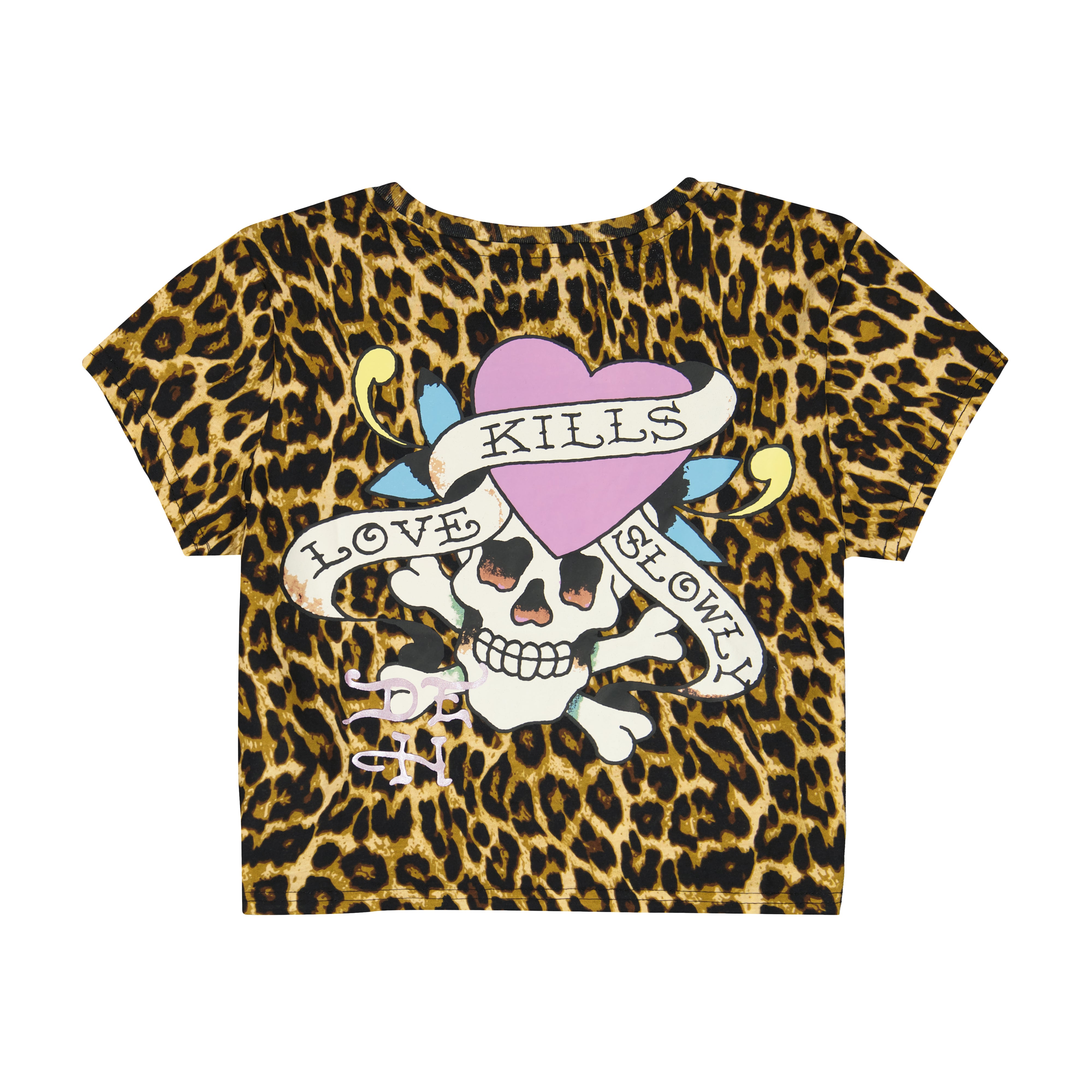 LKS Pink Skull Baby Tee | Women's Y2K Tee | Ed Hardy