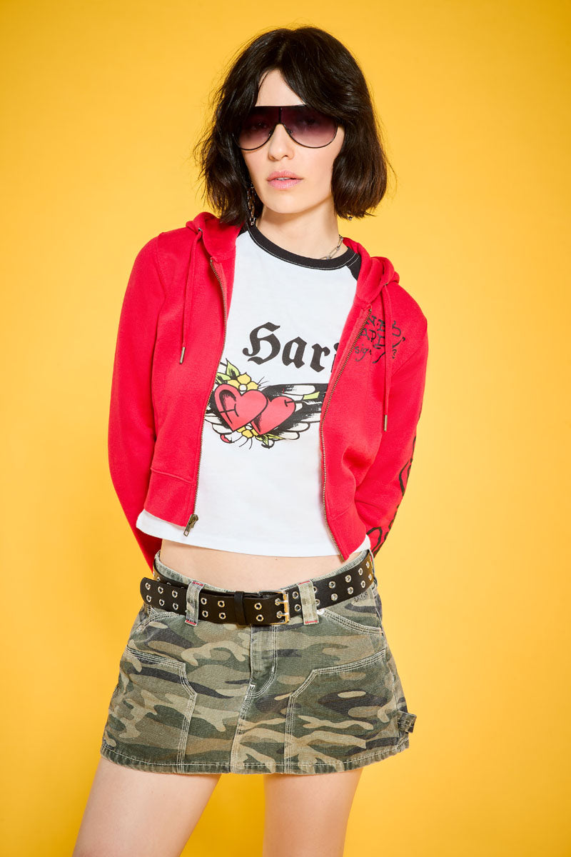 Heart Wings Raglan Cap Sleeve Tee