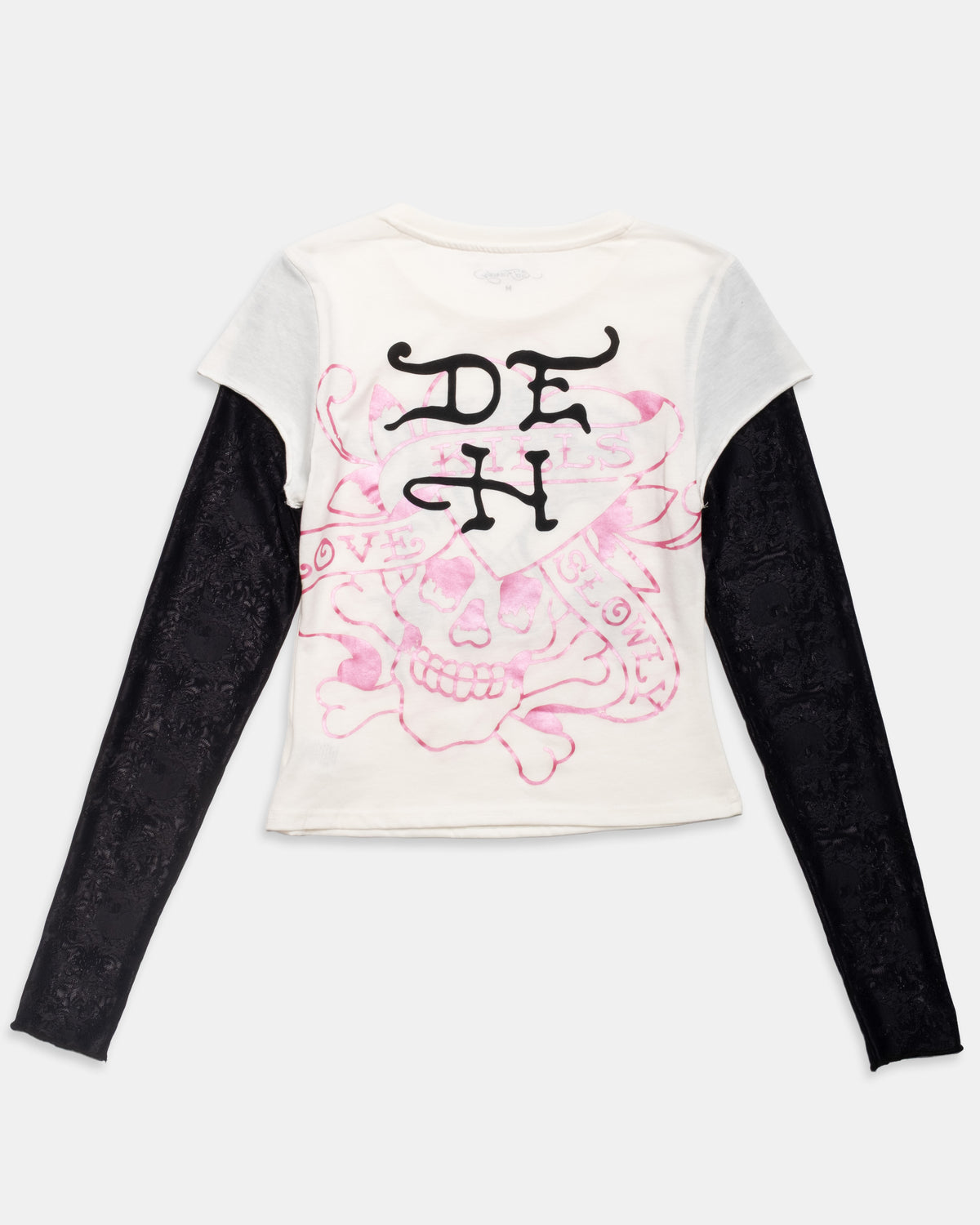 3 Cream Hearts Lace Hang Down Tee
