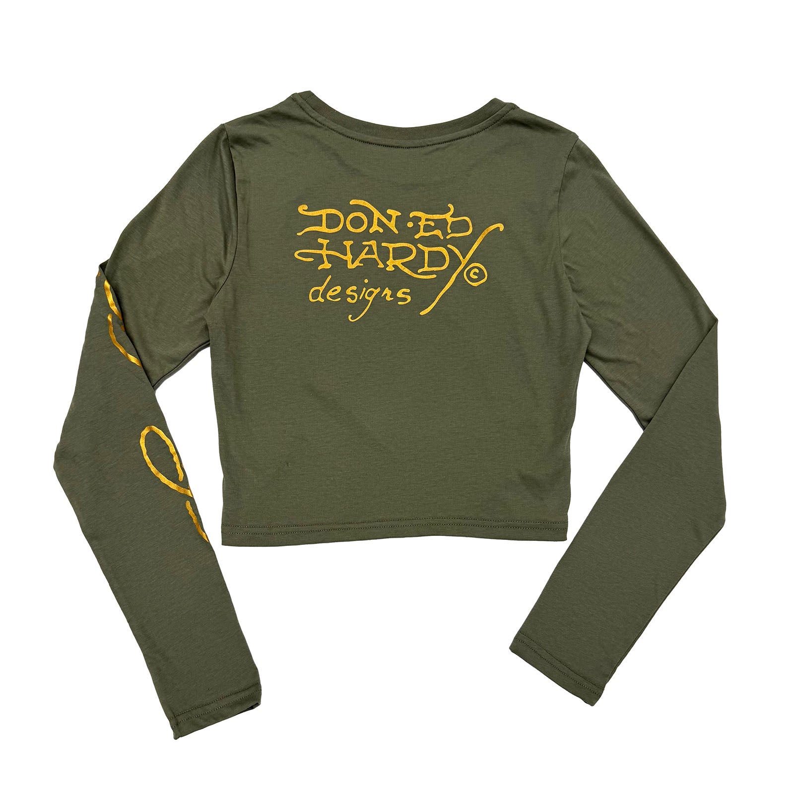 Dagger Heart Rhinestone L/S Crop Tee