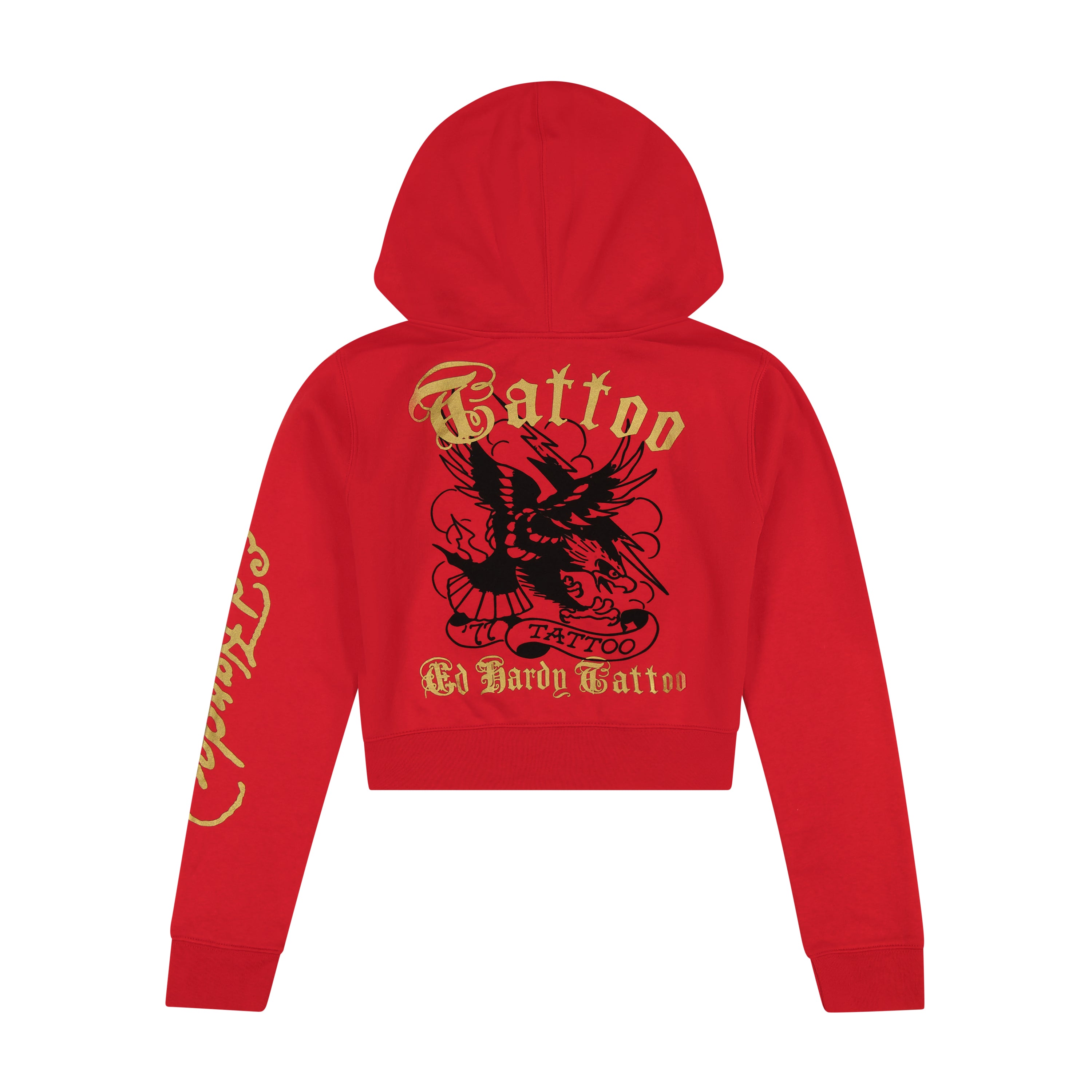 Broken Hearted Bear Cropped Raw Edge Boyfriend Hoodie