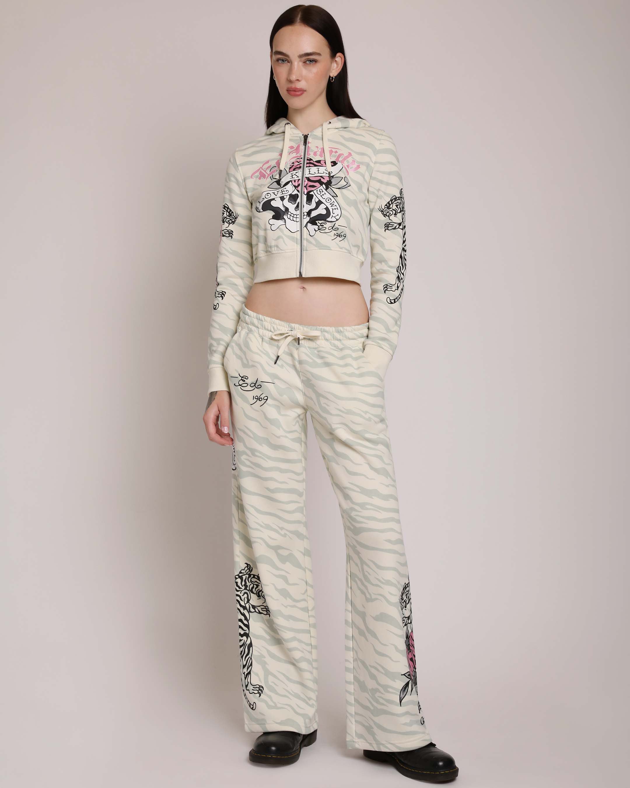 LKS Zebra Skull Zip Hoodie