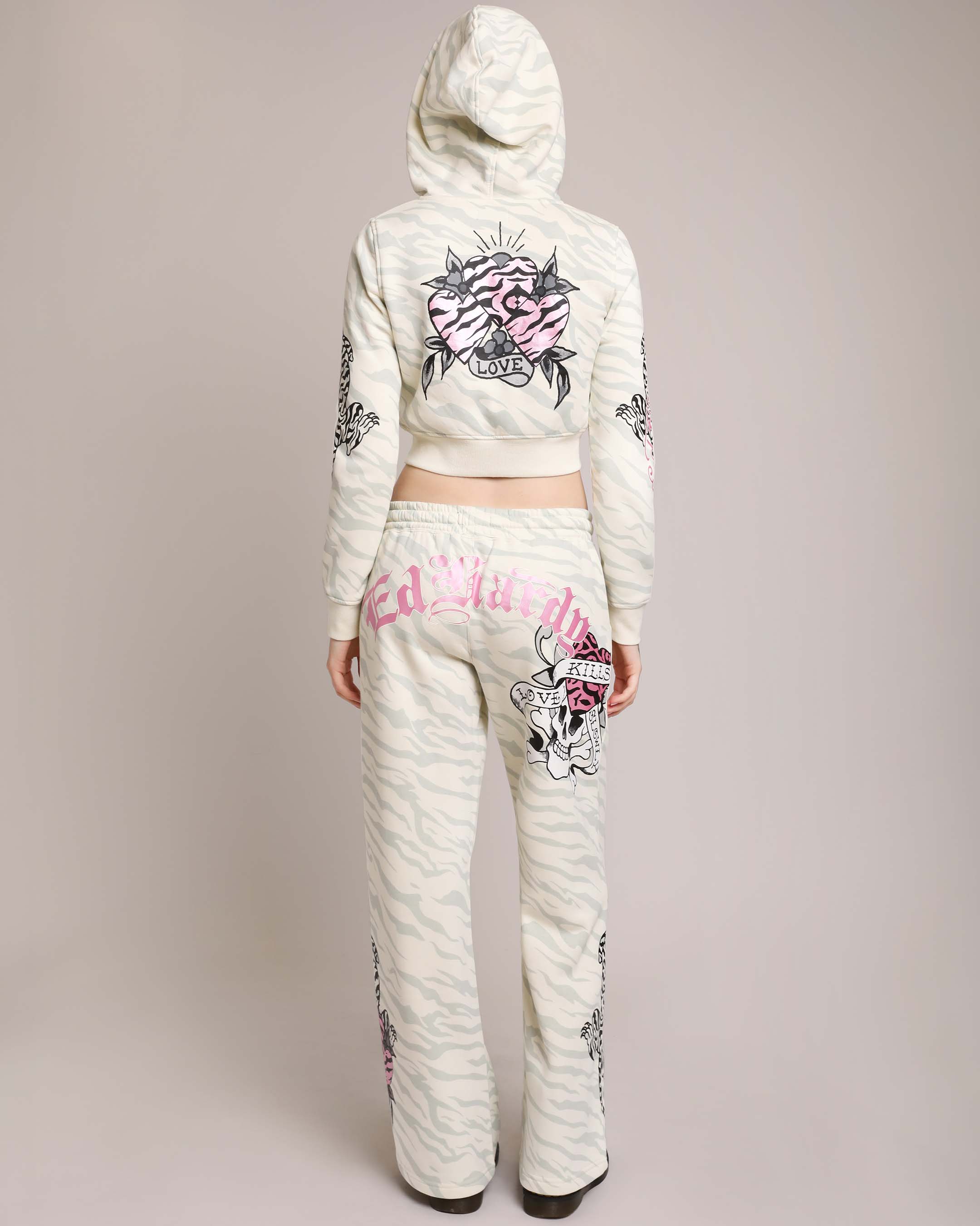 LKS Zebra Skull Zip Hoodie