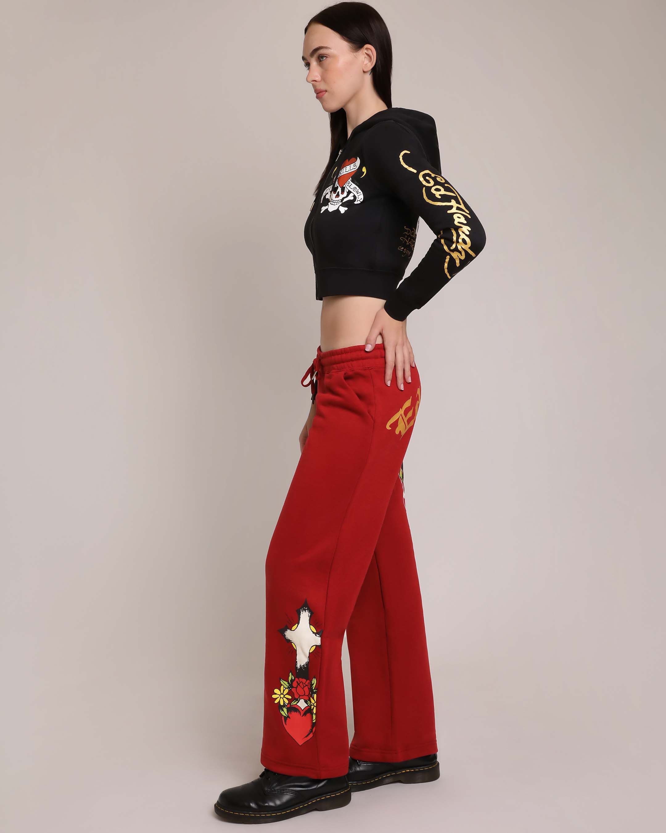 Sacred Heart Sweatpants - Dark Cherry