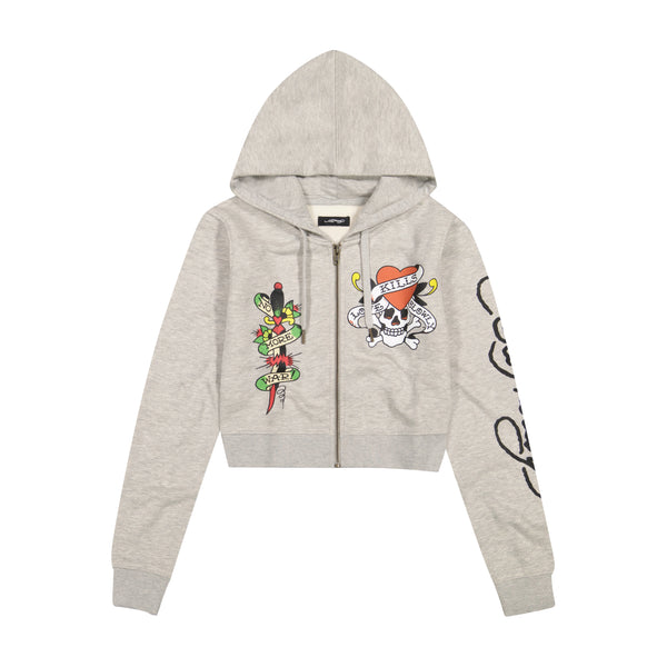 トップス civarize leopard skull zip hoodie LKS Skull Zip Front Hoodie