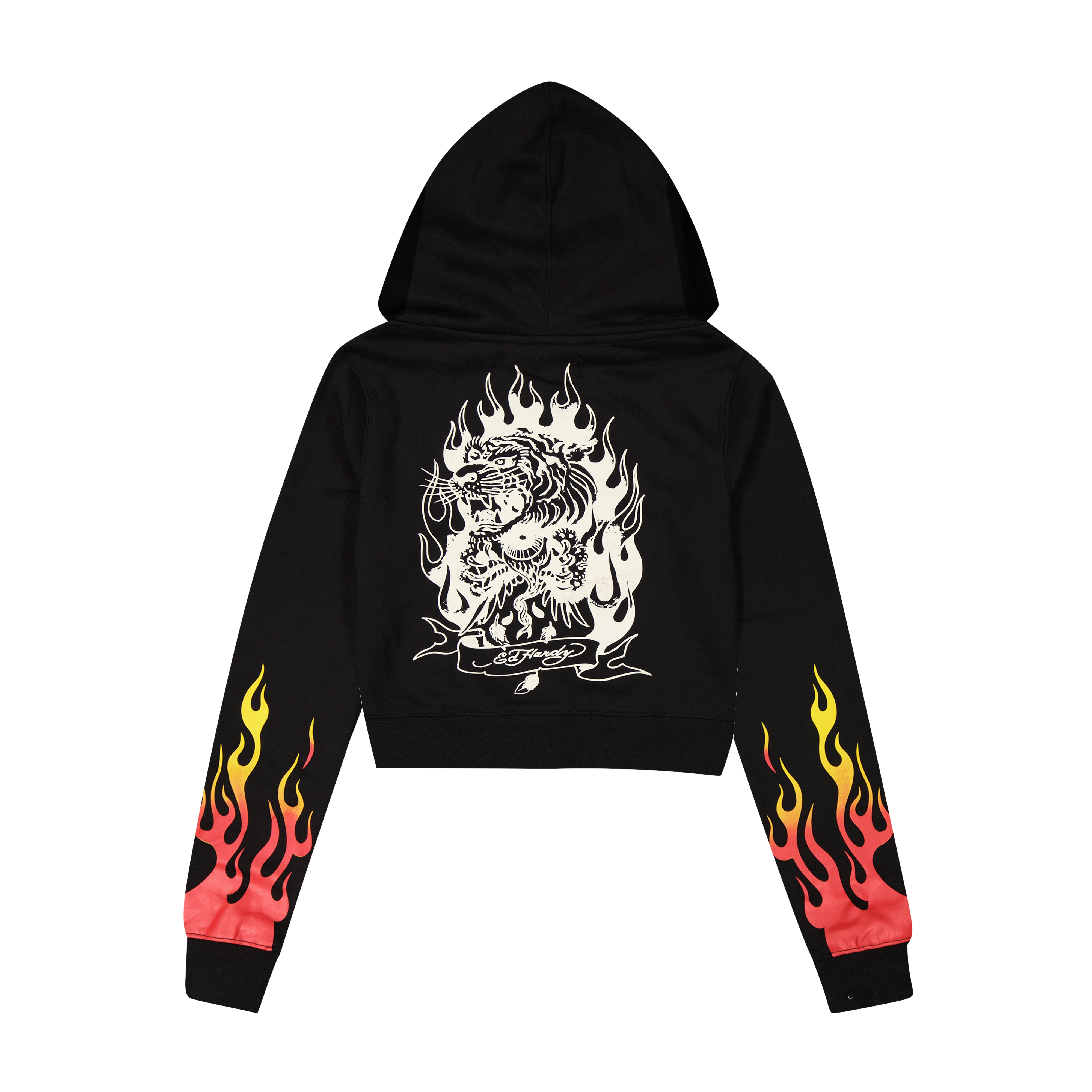 人文 #OUTDOOR Tiger Flame Zip Front Hoodie