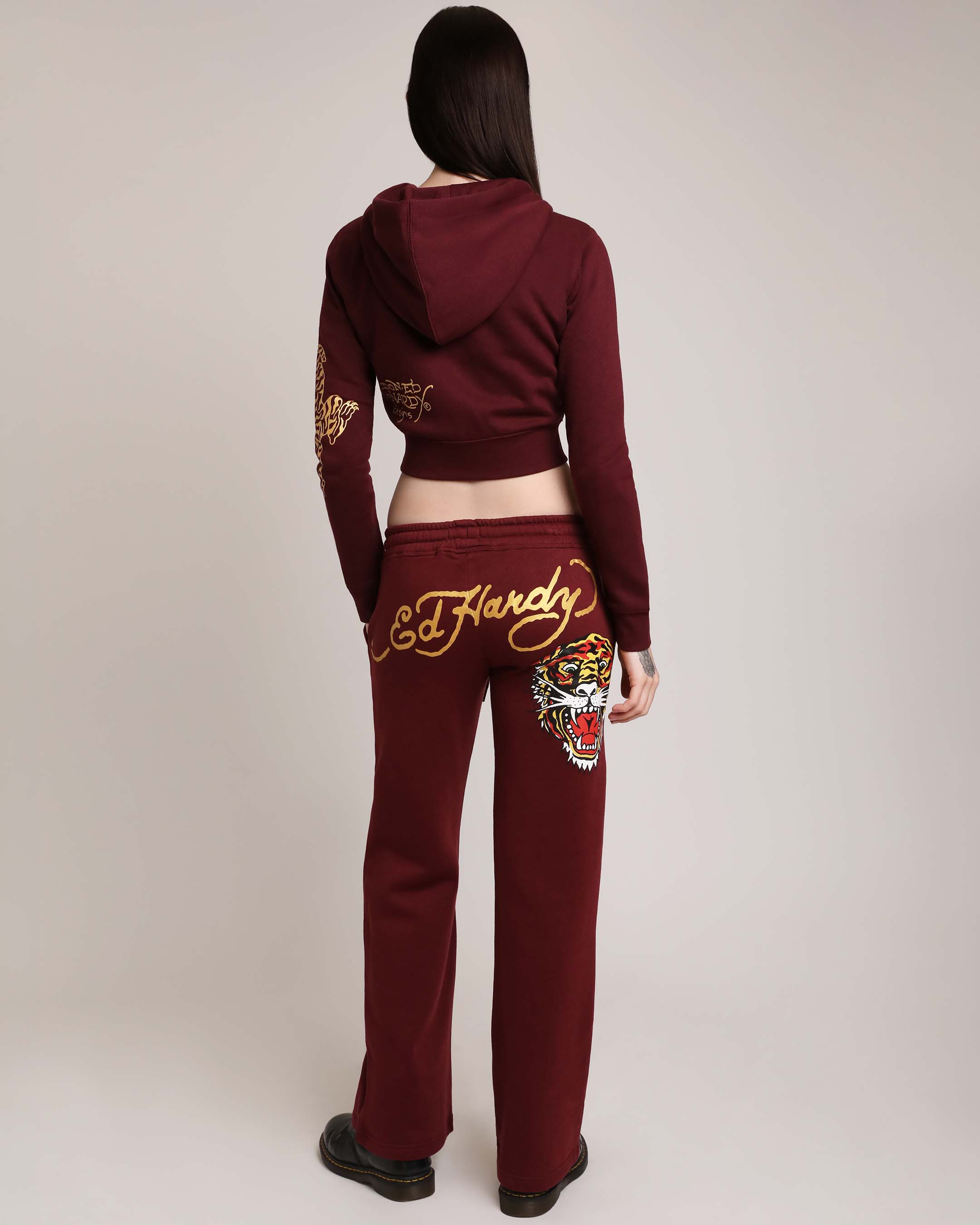 Retro Tiger Cropped Hoodie